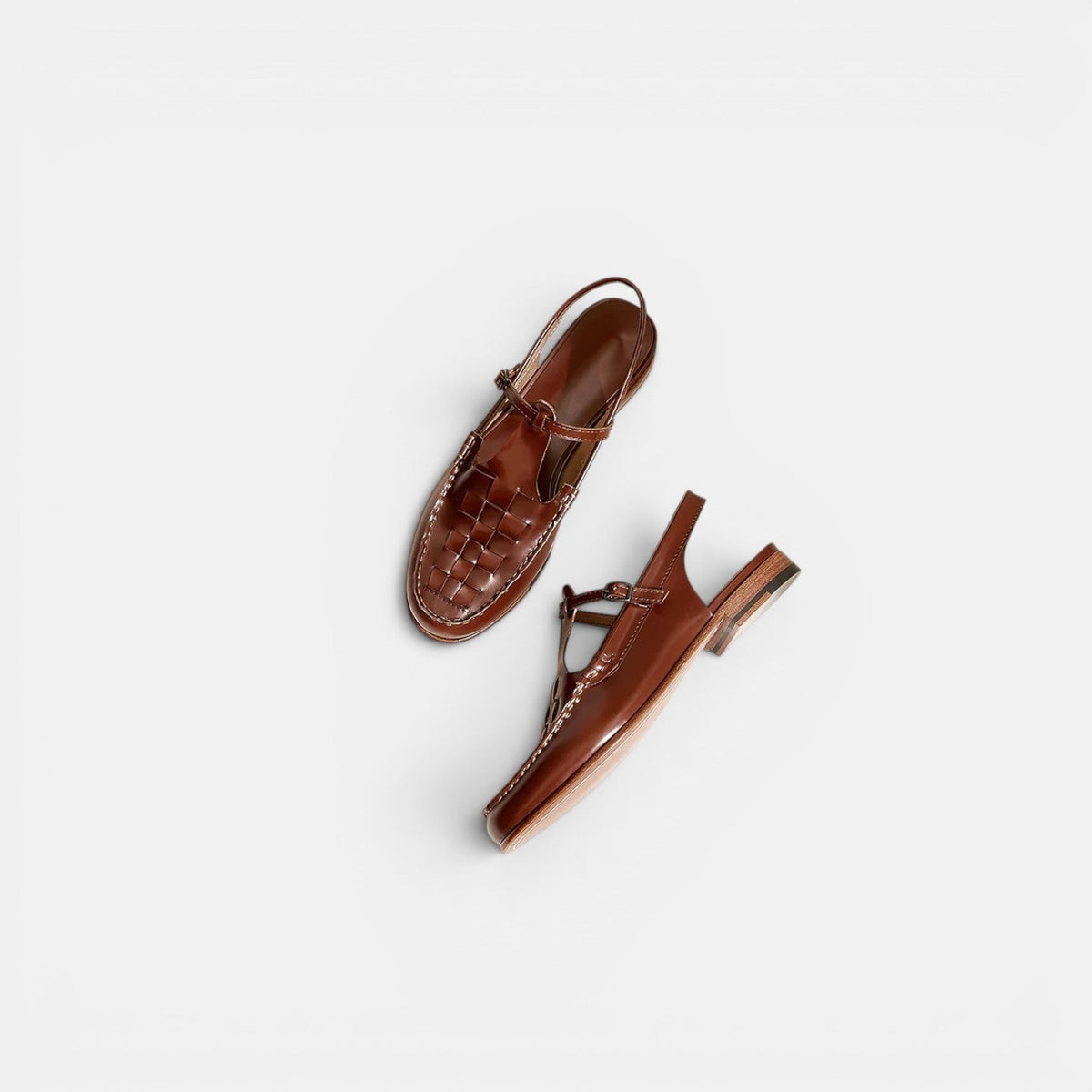 Leather Cross-Strap Sandals, Lightweight Summer Flats