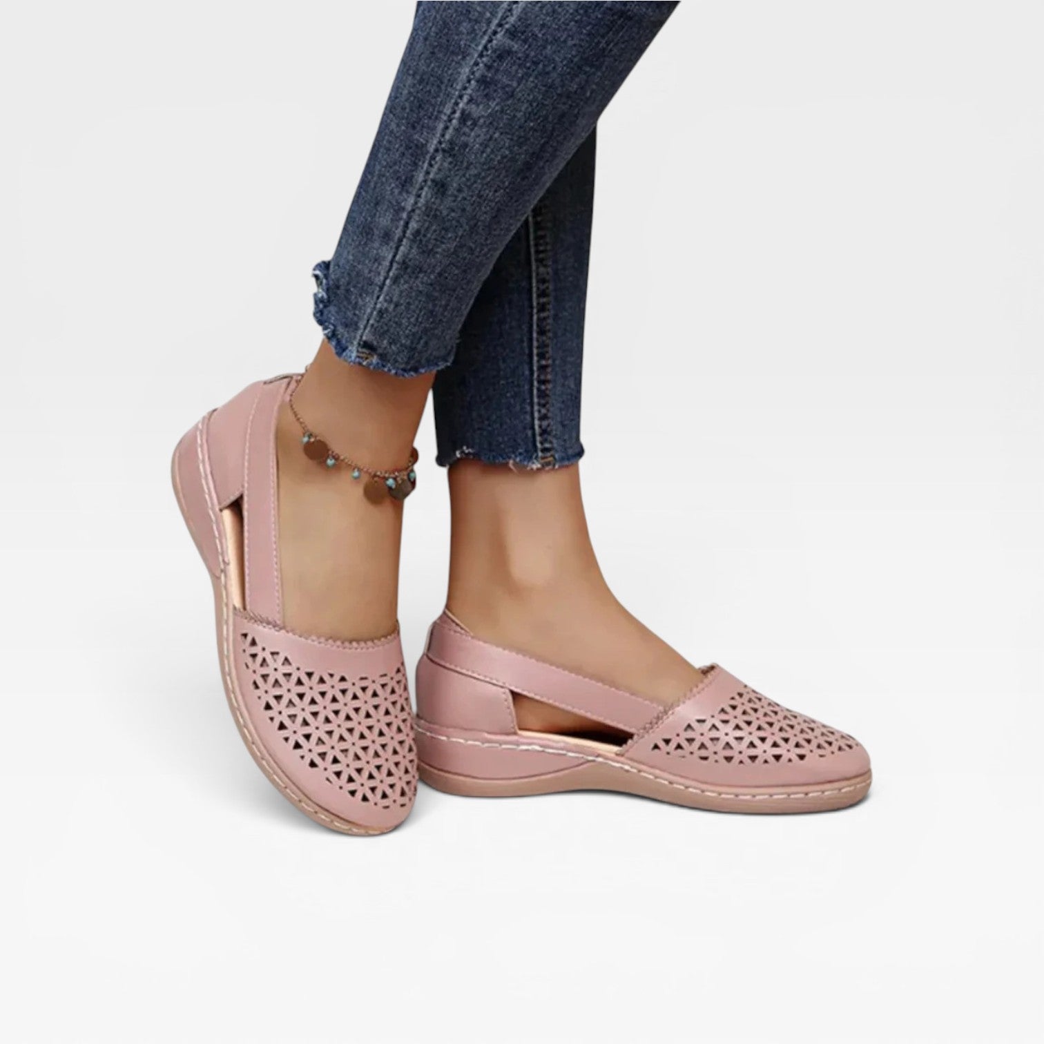 Cutout Wedge Sandals, Closed Toe Elastic Slingback Shoes