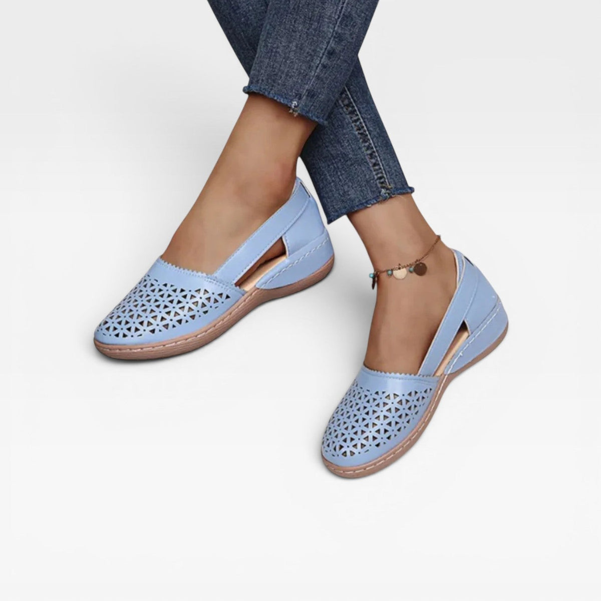 Cutout Wedge Sandals, Closed Toe Elastic Slingback Shoes