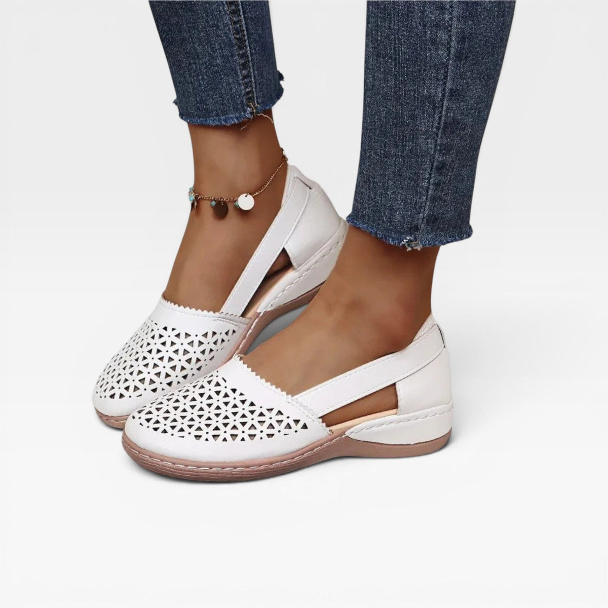 Cutout Wedge Sandals, Closed Toe Elastic Slingback Shoes