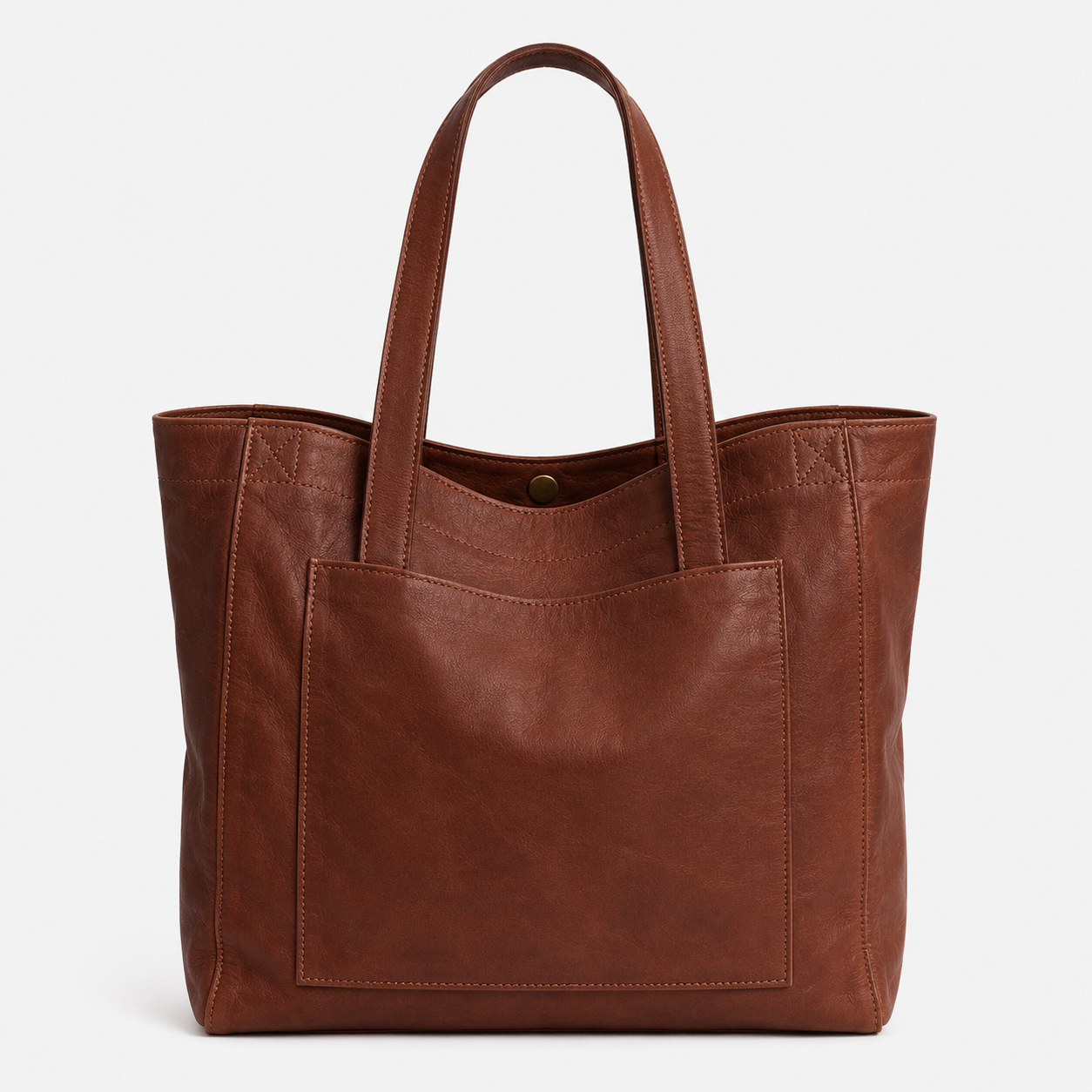 Structured Leather Shoulder Bag, Classic Day Handbag