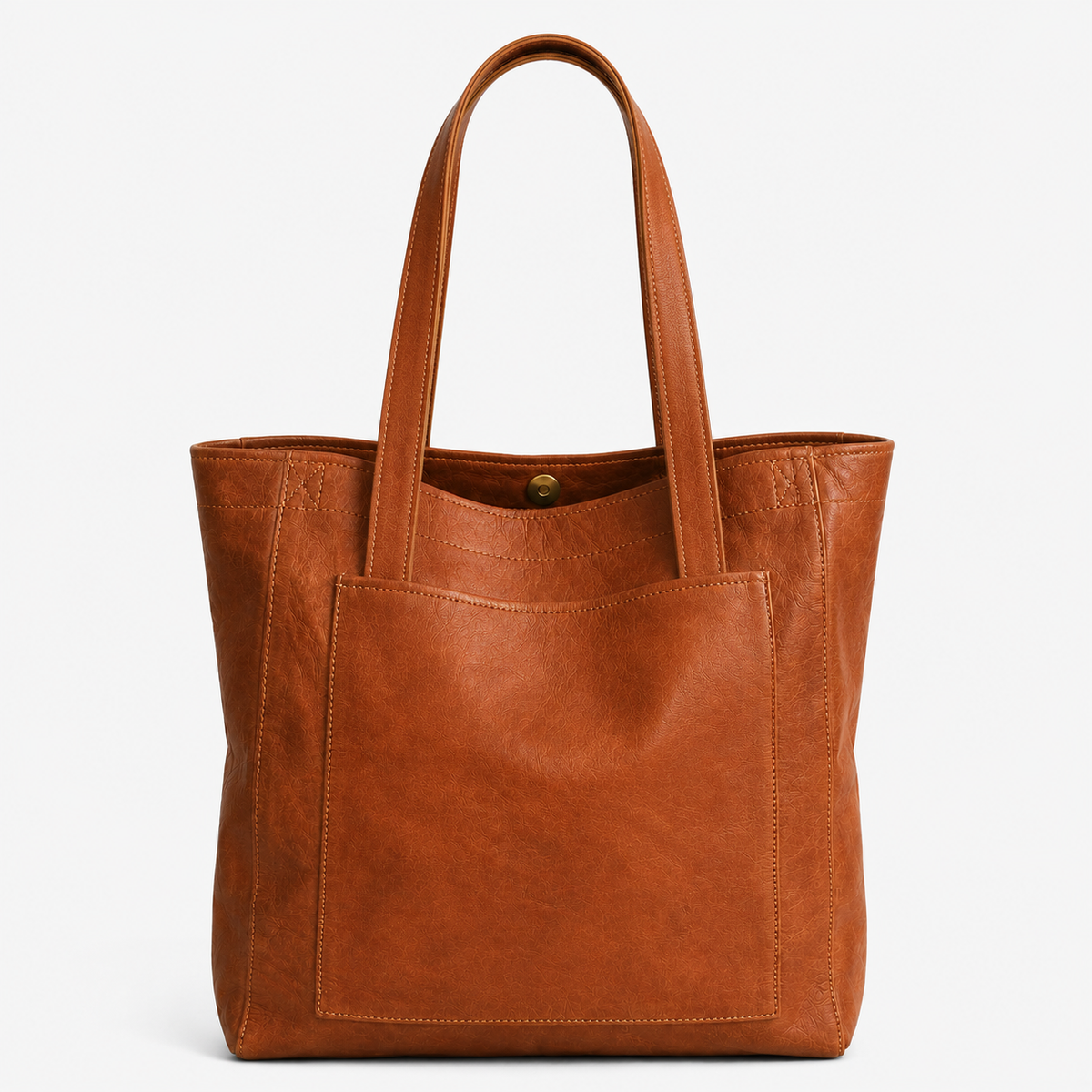 Structured Leather Shoulder Bag, Classic Day Handbag