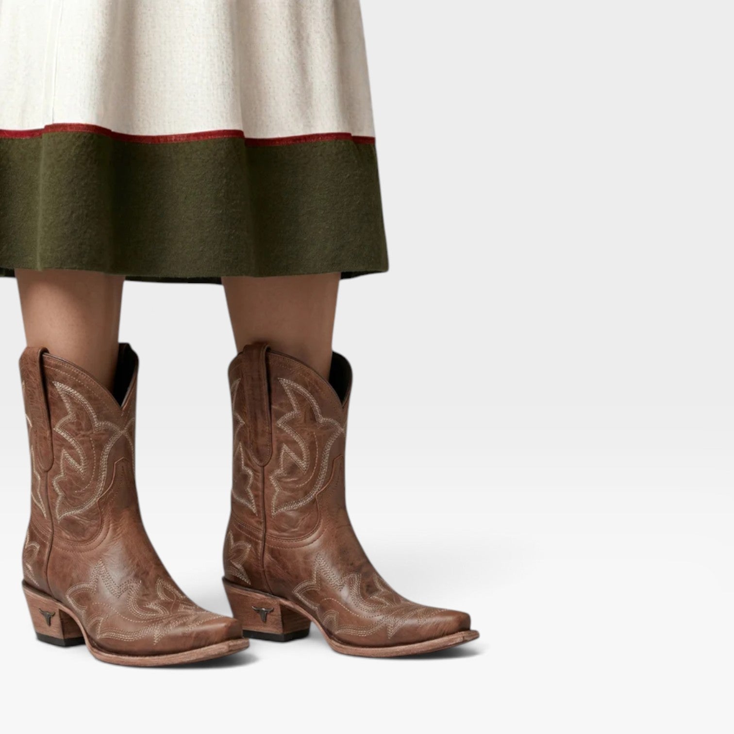 Embroidered Cowboy Boots, Distressed Snip Toe Ankle