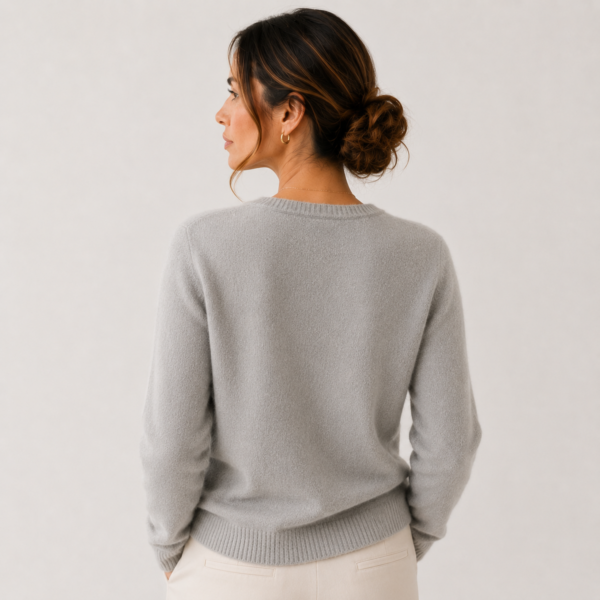 Round Neck Knit Cardigan, Button Front Soft Sweater