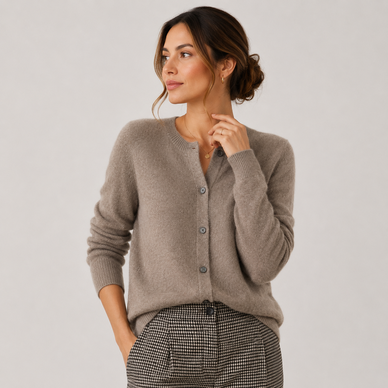 Button Front Knit Cardigan, Soft Cashmere Look Sweater