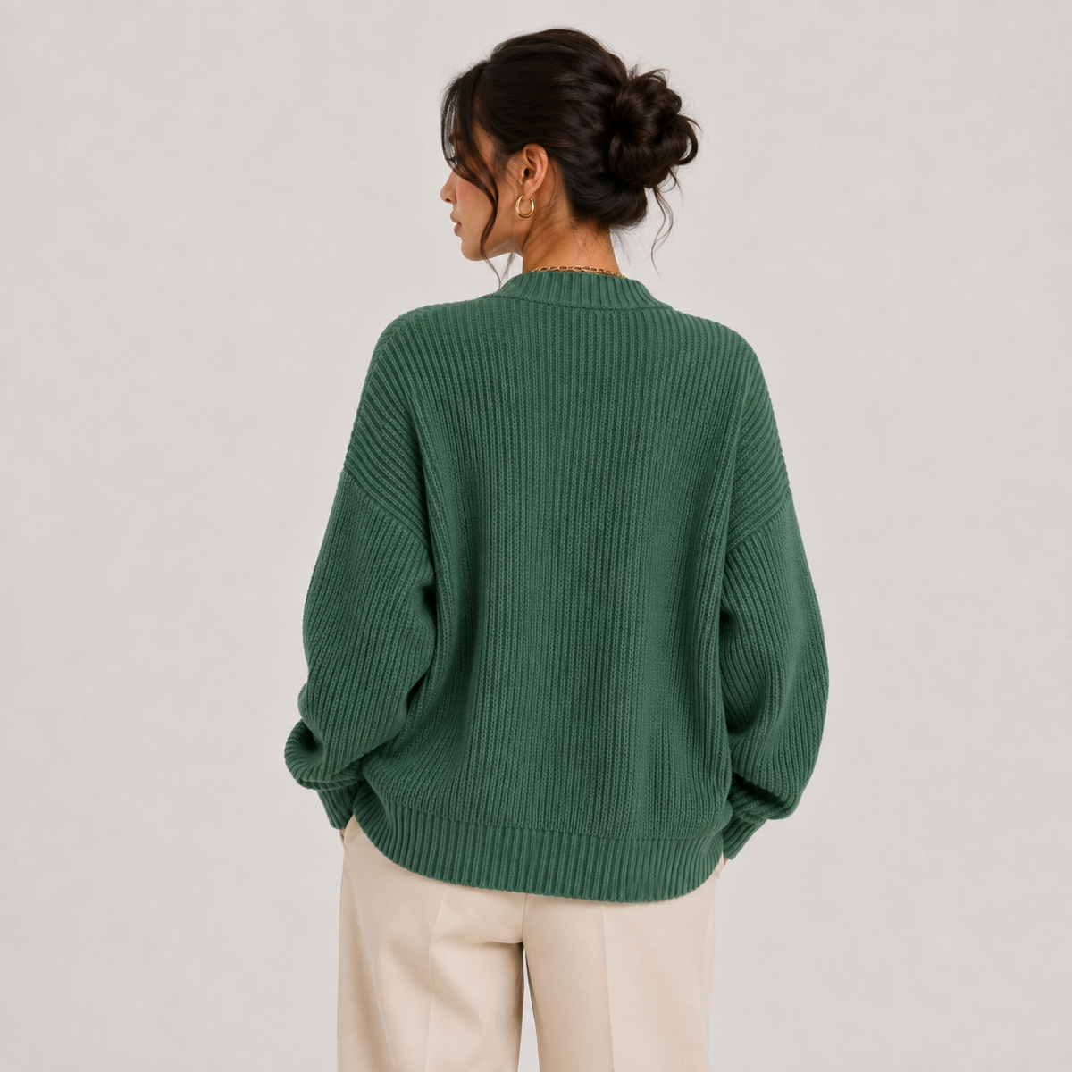 Button Front Knit Cardigan, Soft Long Sleeve Layer