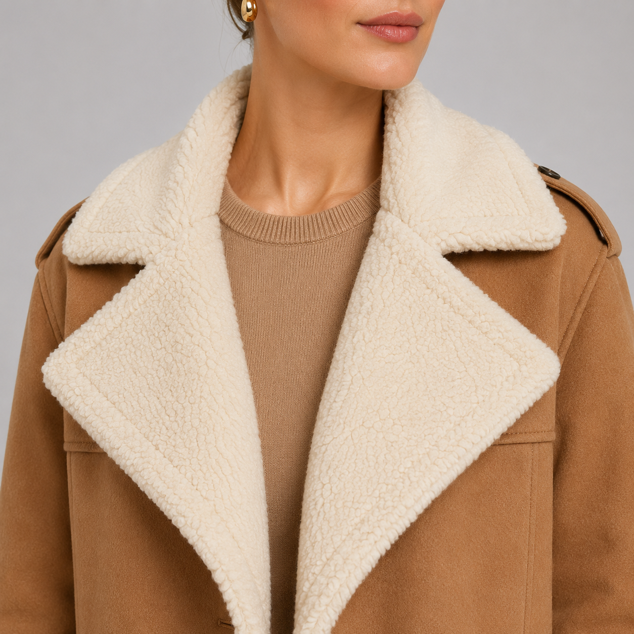 Lapel Collar Long Coat, Tailored Warm Winter Layer