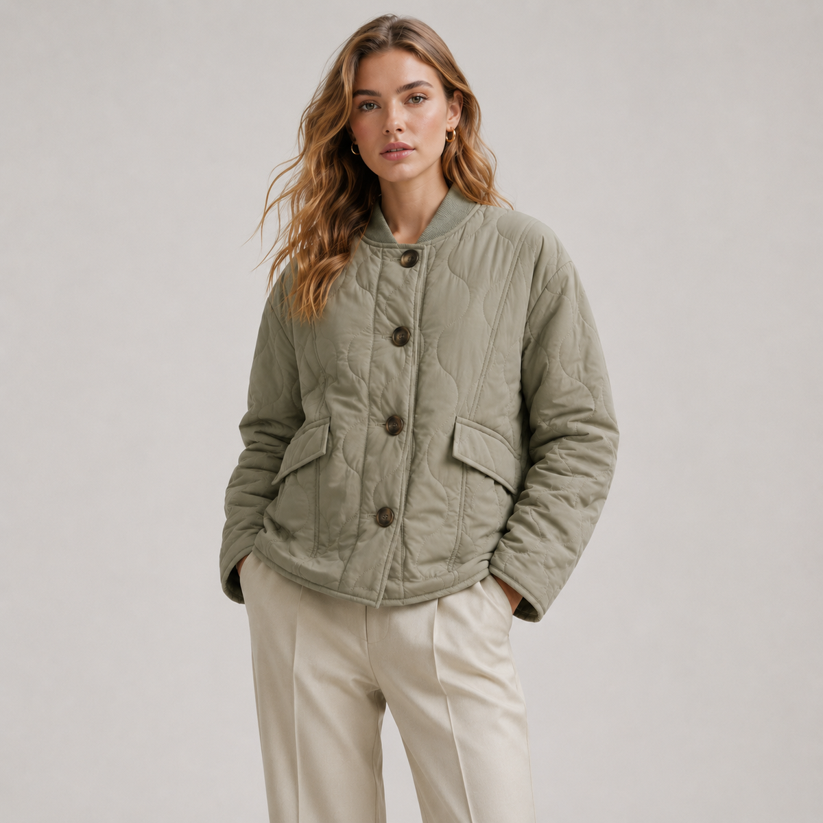 Loose Fit Button Front Coat, Warm Long Sleeve Jacket