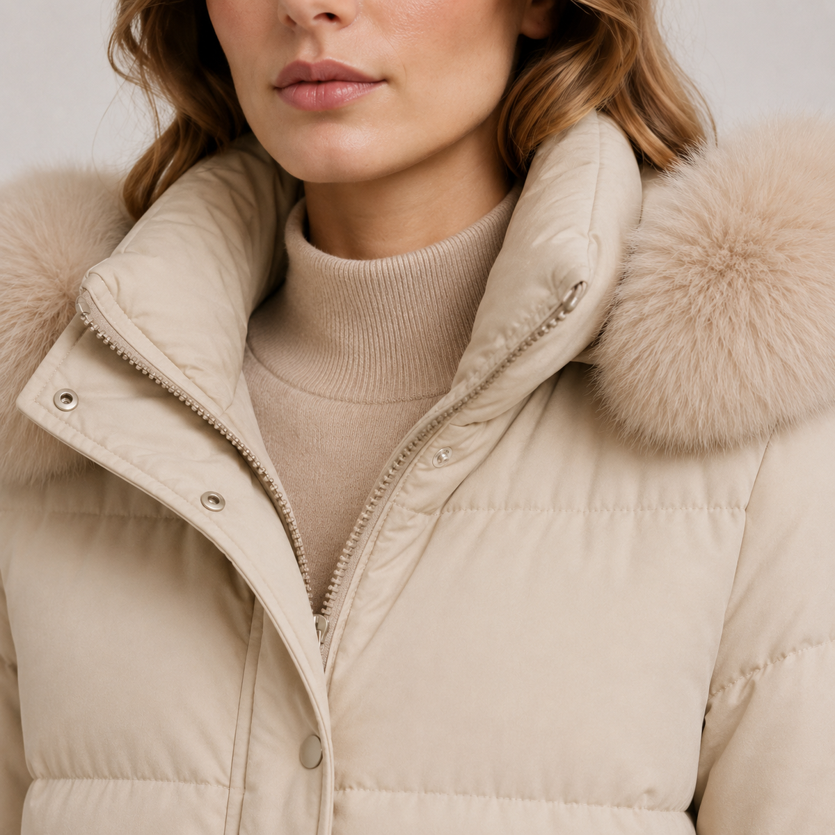 Fur Collar Puffer Jacket, Thick Hooded Winter Coat