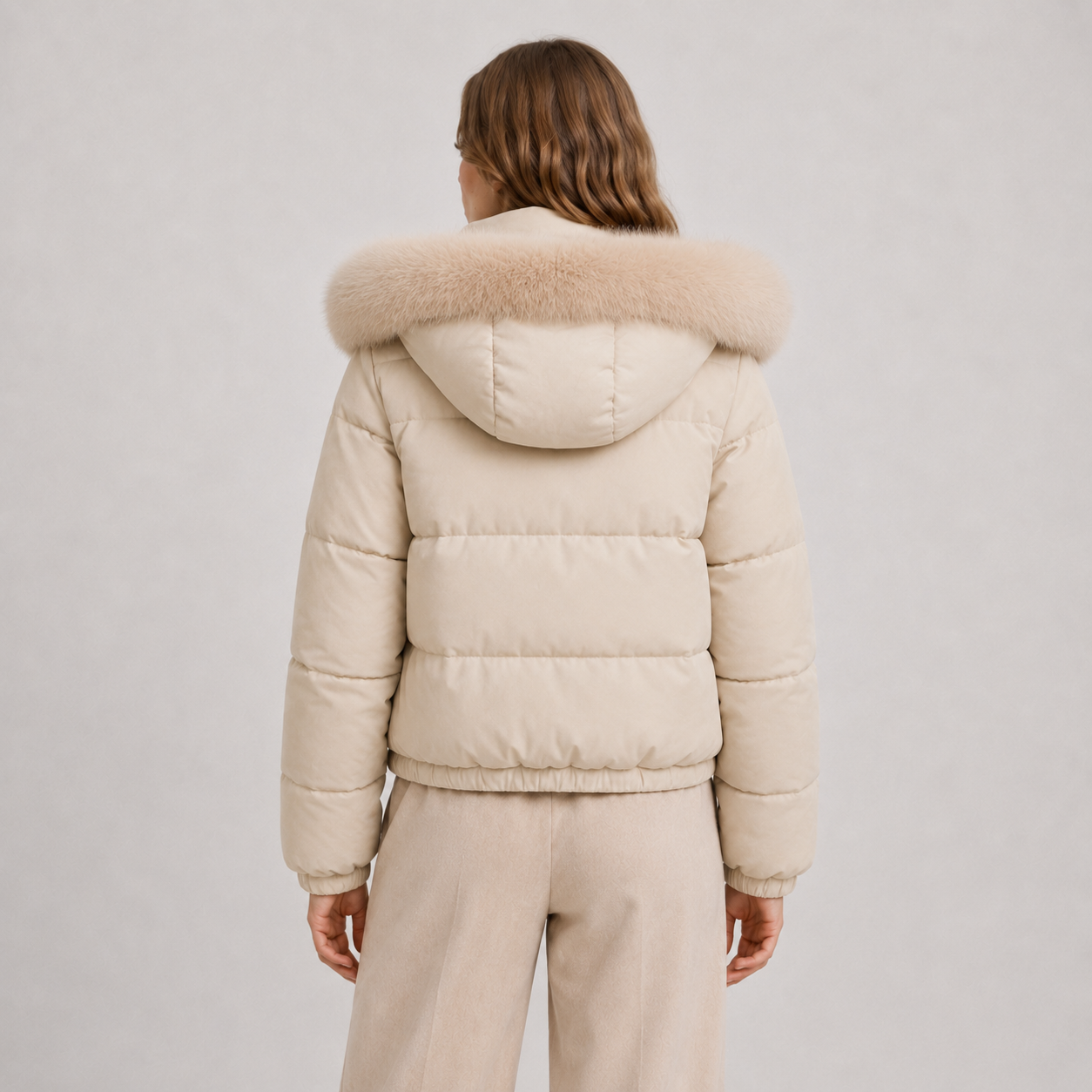 Fur Collar Puffer Jacket, Thick Hooded Winter Coat