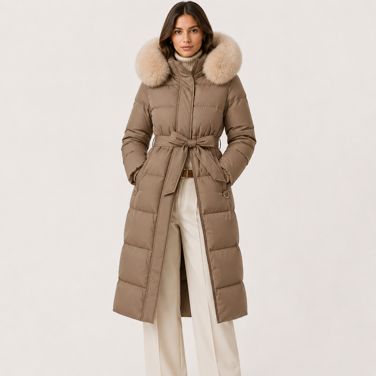Water Resistant Puffer Parka, Fur Trim Hooded Coat