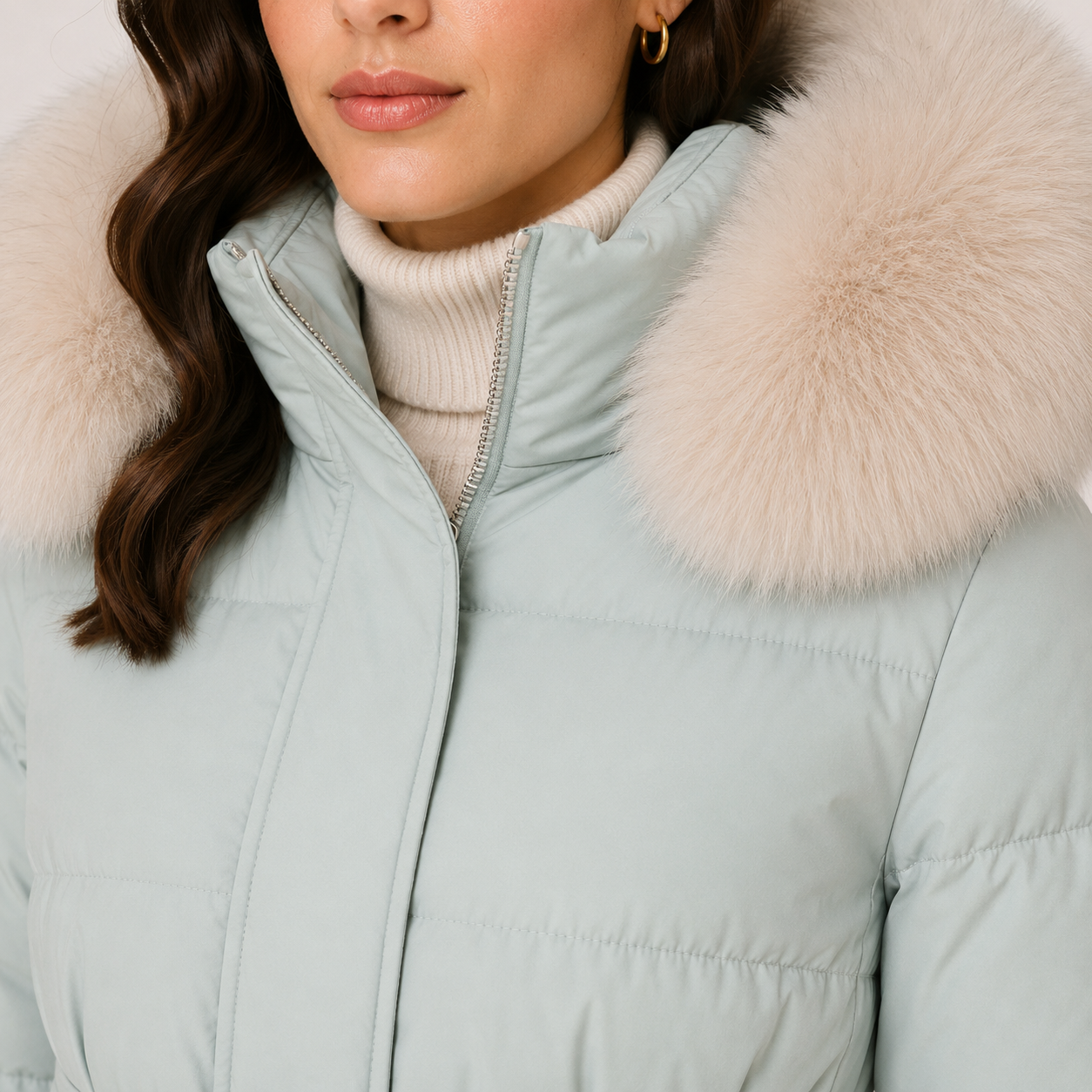 Water Resistant Puffer Parka, Fur Trim Hooded Coat