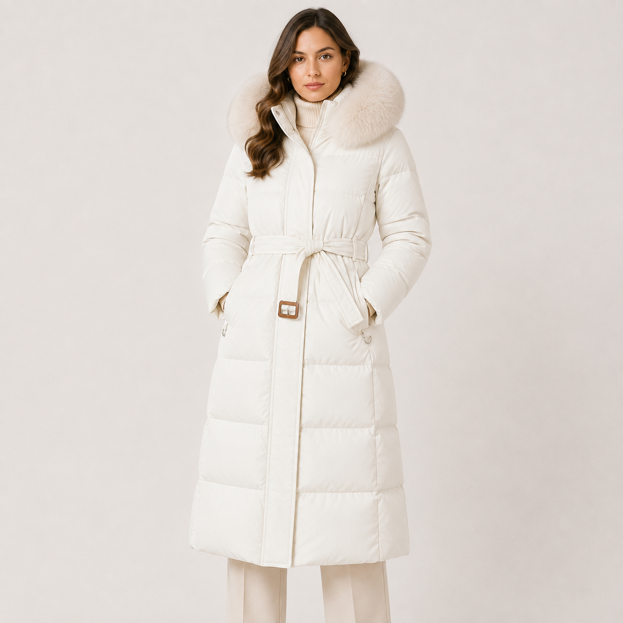Water Resistant Puffer Parka, Fur Trim Hooded Coat
