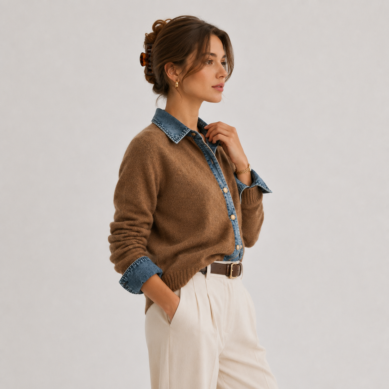 Classic Denim Jacket, Button Front Lightweight Layer