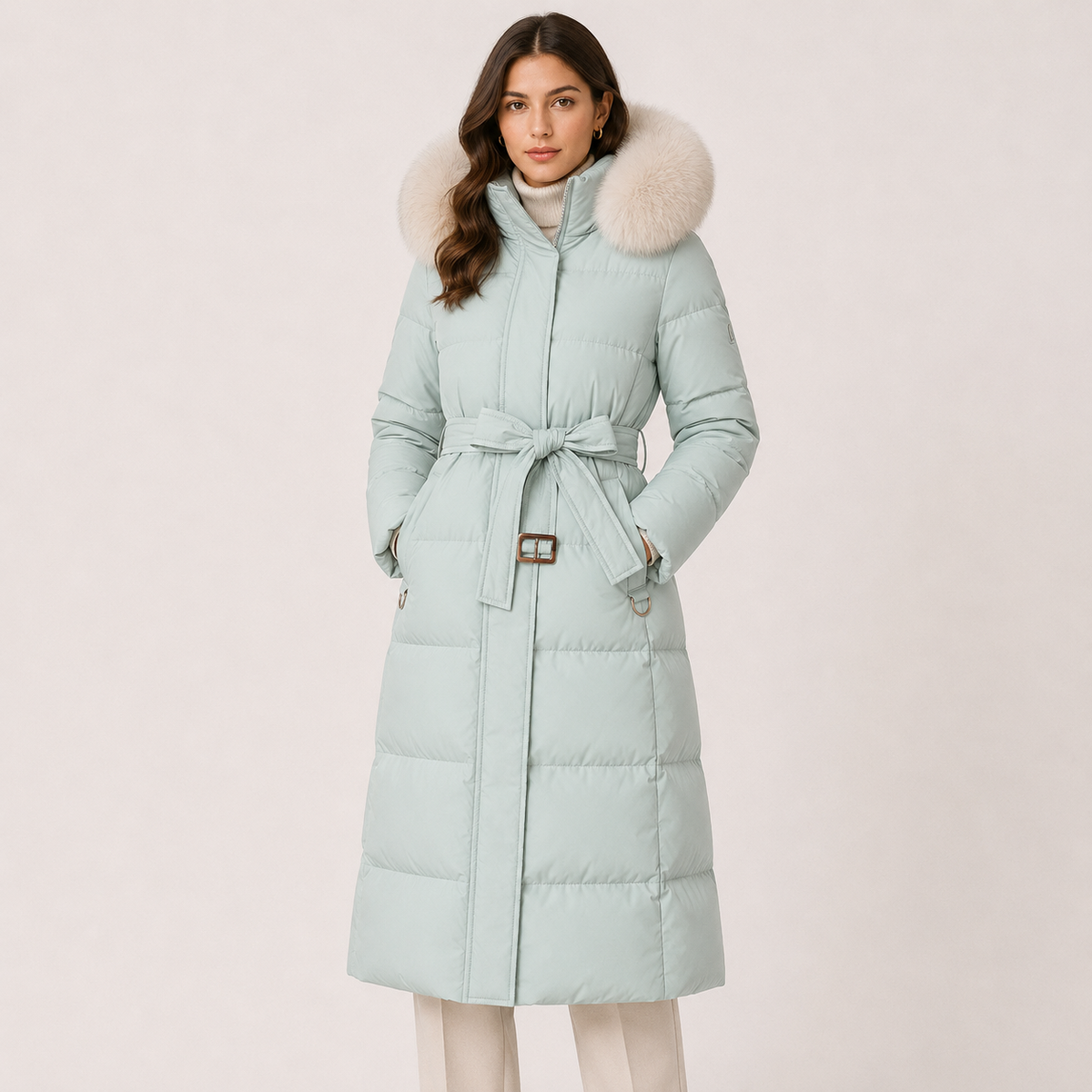 Water Resistant Puffer Parka, Fur Trim Hooded Coat