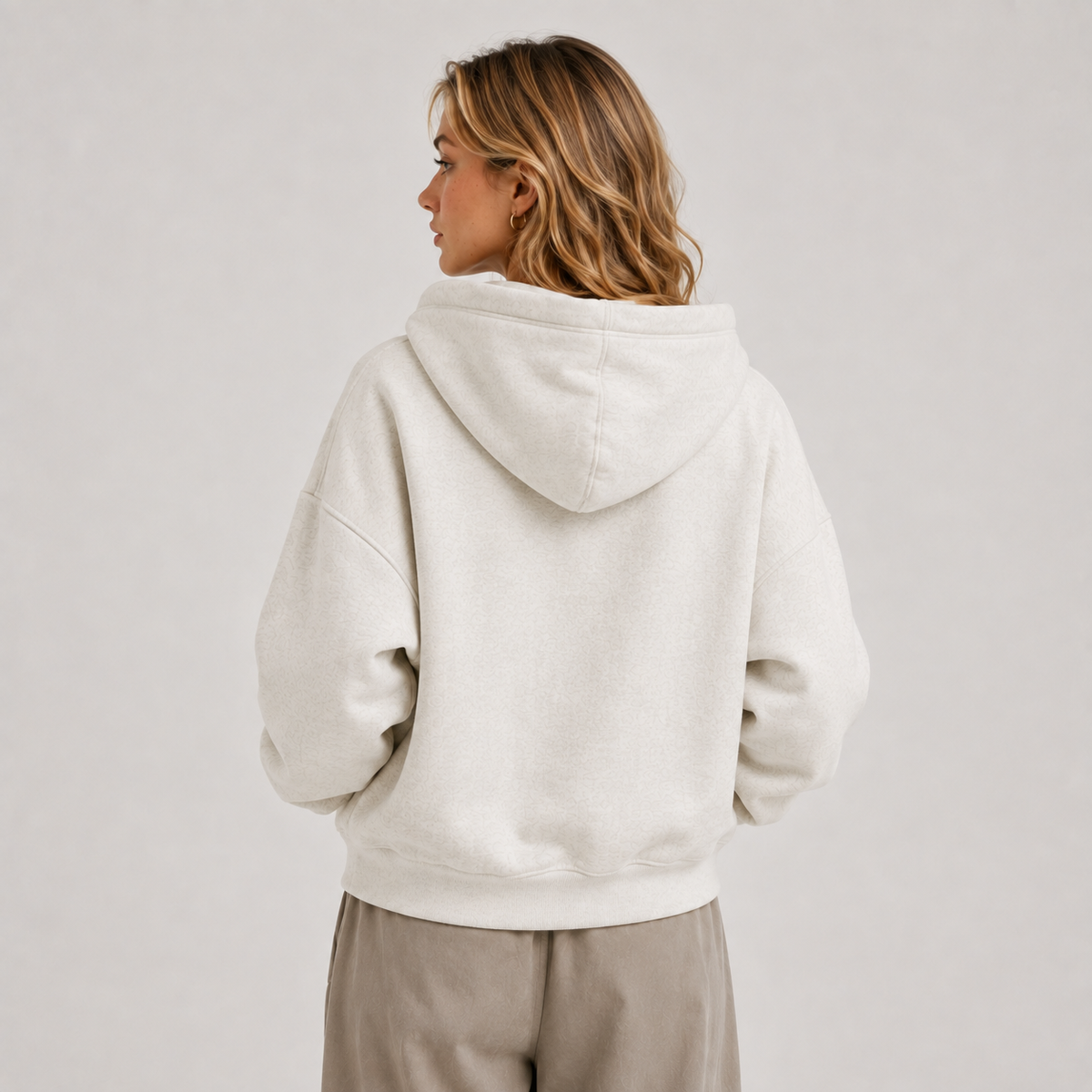 Soft Hooded Jacket with Drawstring and Front Pocket