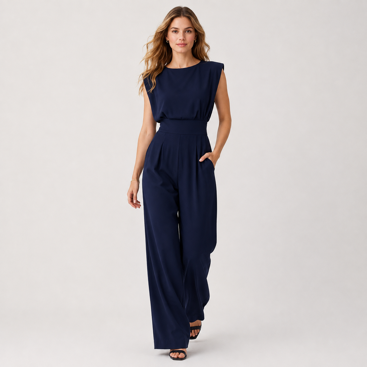Sleeveless Wide Leg Jumpsuit, Five Colour One Piece