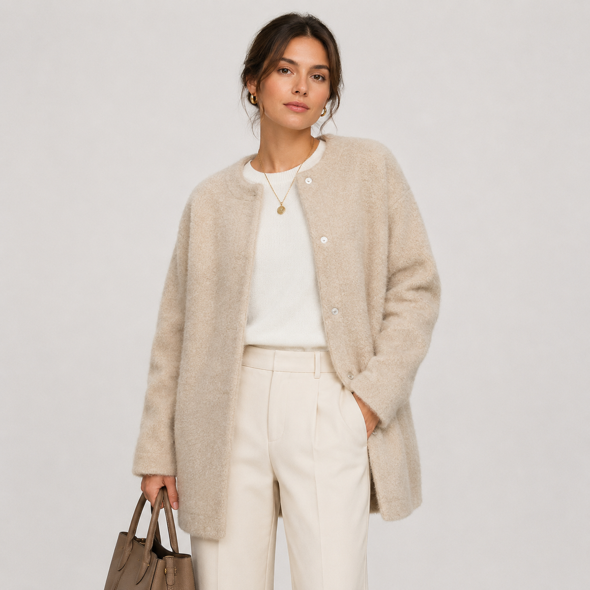 Button Front Knit Cardigan, Soft Relaxed Warm Layer