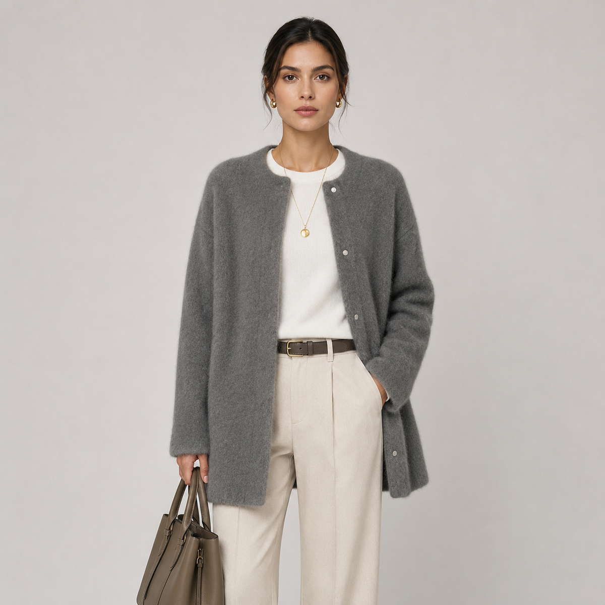 Button Front Knit Cardigan, Soft Relaxed Warm Layer