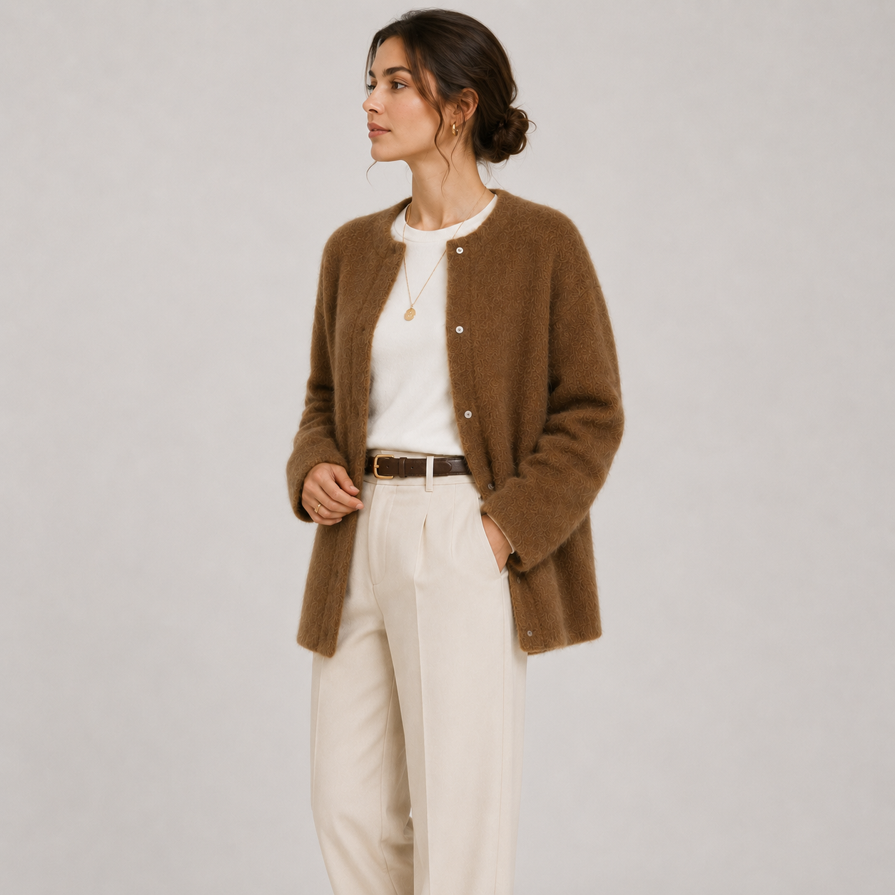 Button Front Knit Cardigan, Soft Relaxed Warm Layer