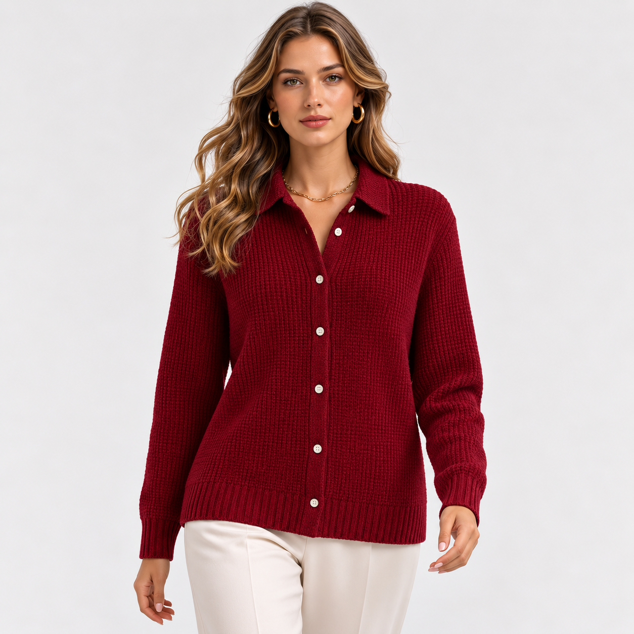 Longline Knit Cardigan, Soft Button Front Relaxed Fit