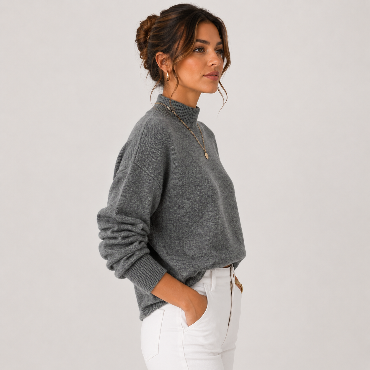 Soft Knit Turtleneck Pullover, Cozy Winter Layering Top