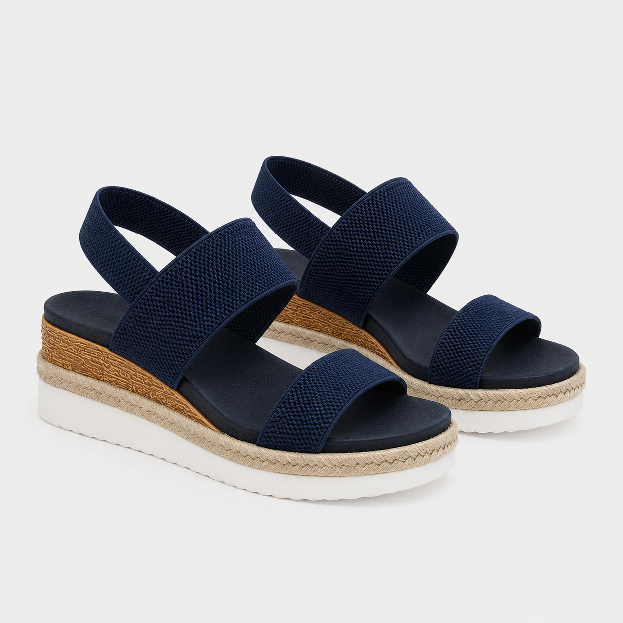 Platform Sandals, Lightweight Stretch Strap Summer Shoes
