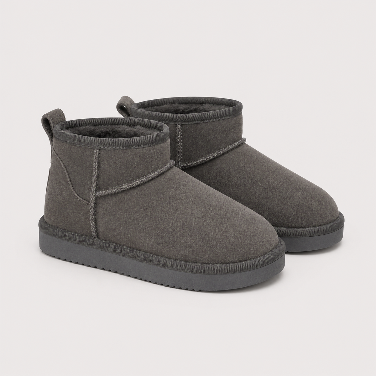 Shearling Lined Mini Ankle Boots, Warm Winter Style