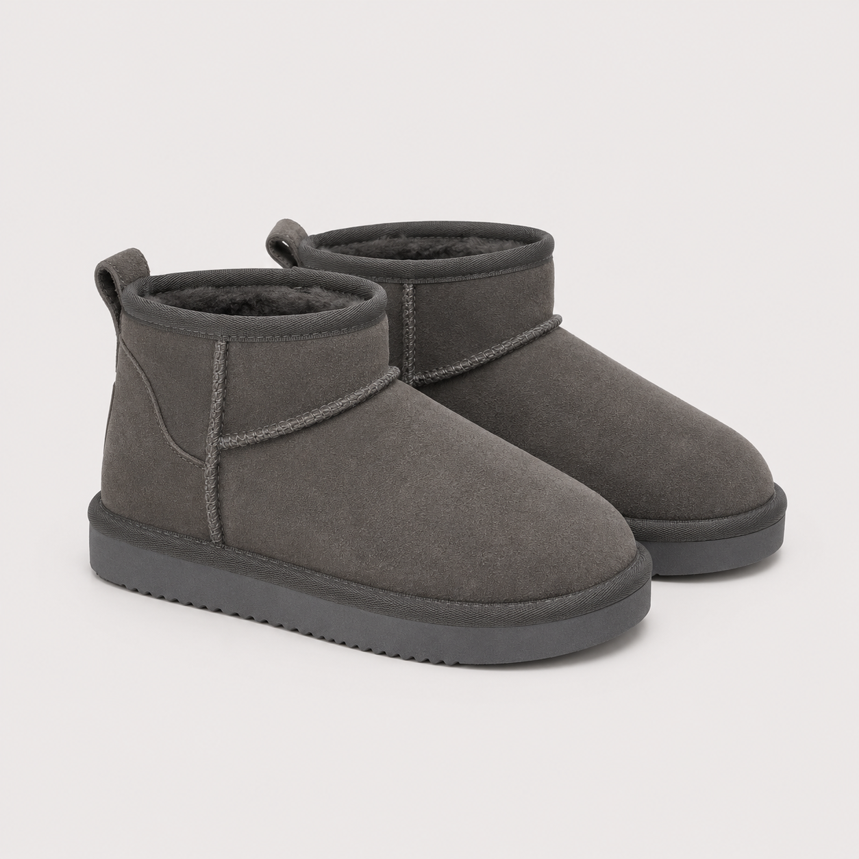Shearling Lined Mini Ankle Boots, Warm Winter Style