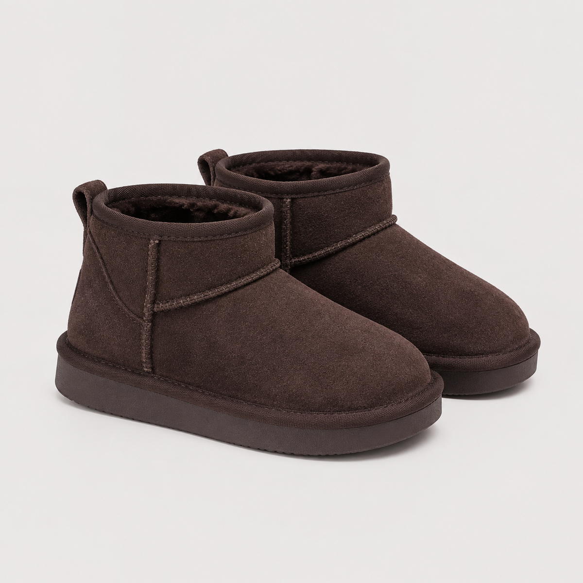 Shearling Lined Mini Ankle Boots, Warm Winter Style