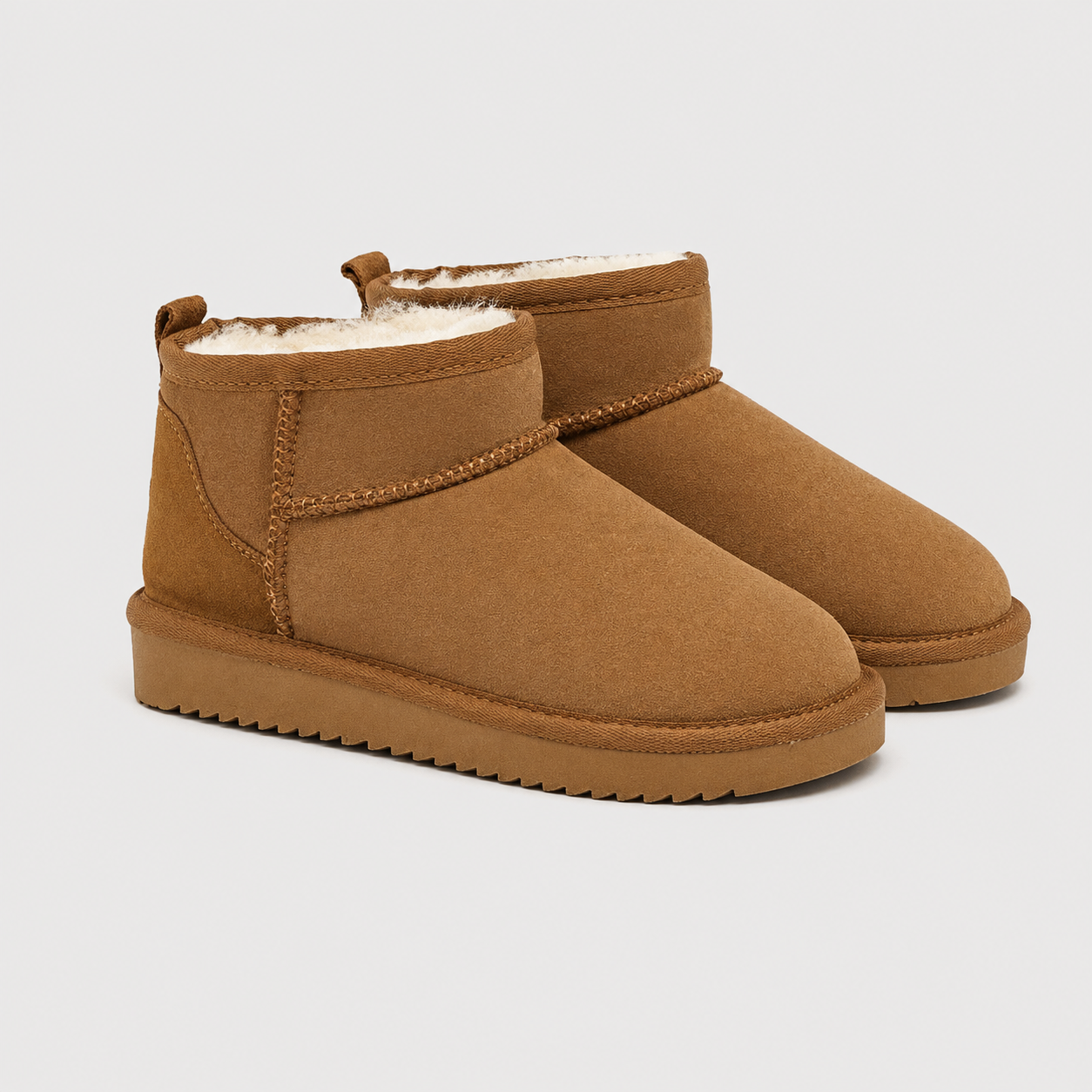 Shearling Lined Mini Ankle Boots, Warm Winter Style