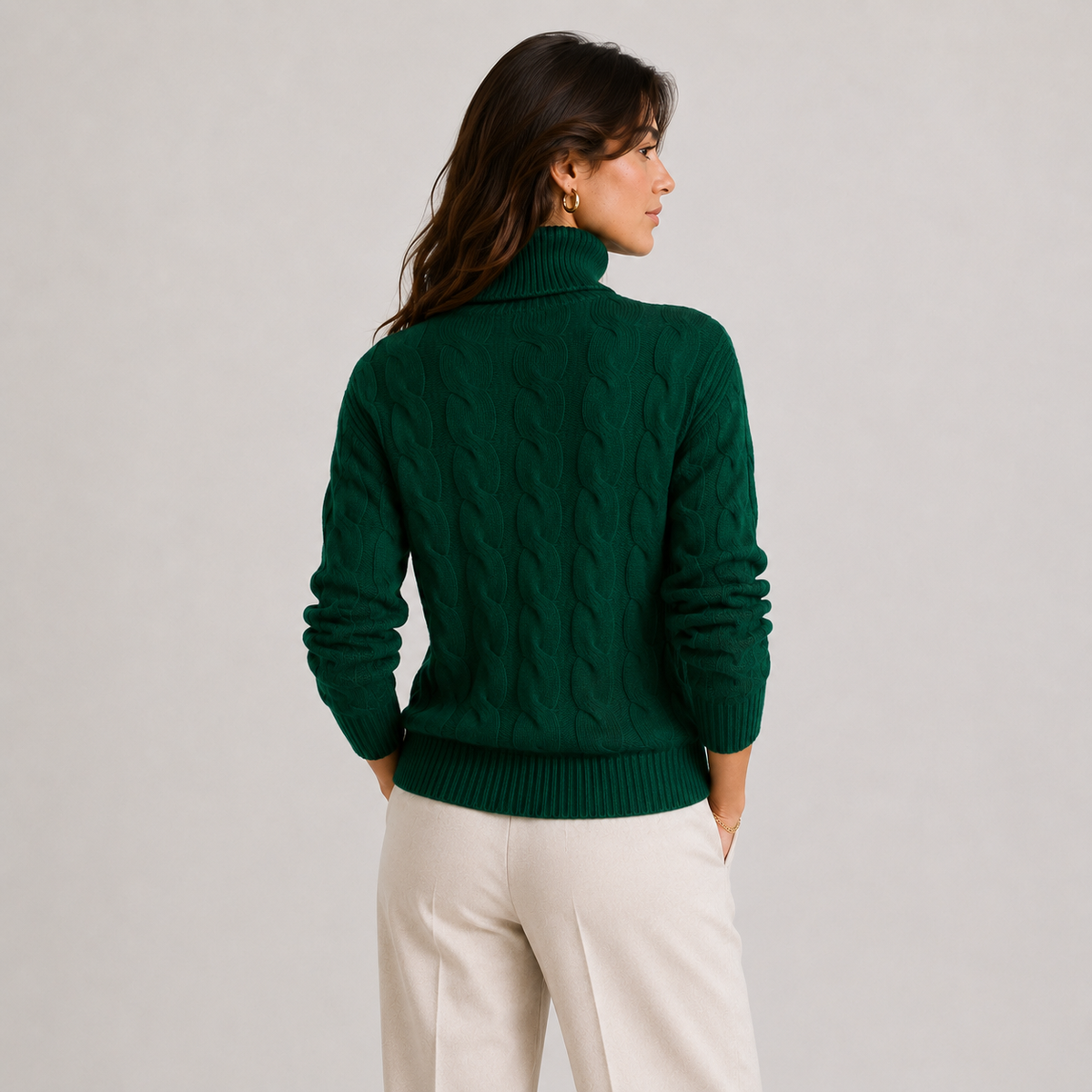 Turtleneck Sweater, Long Sleeve Lightweight Knit Top