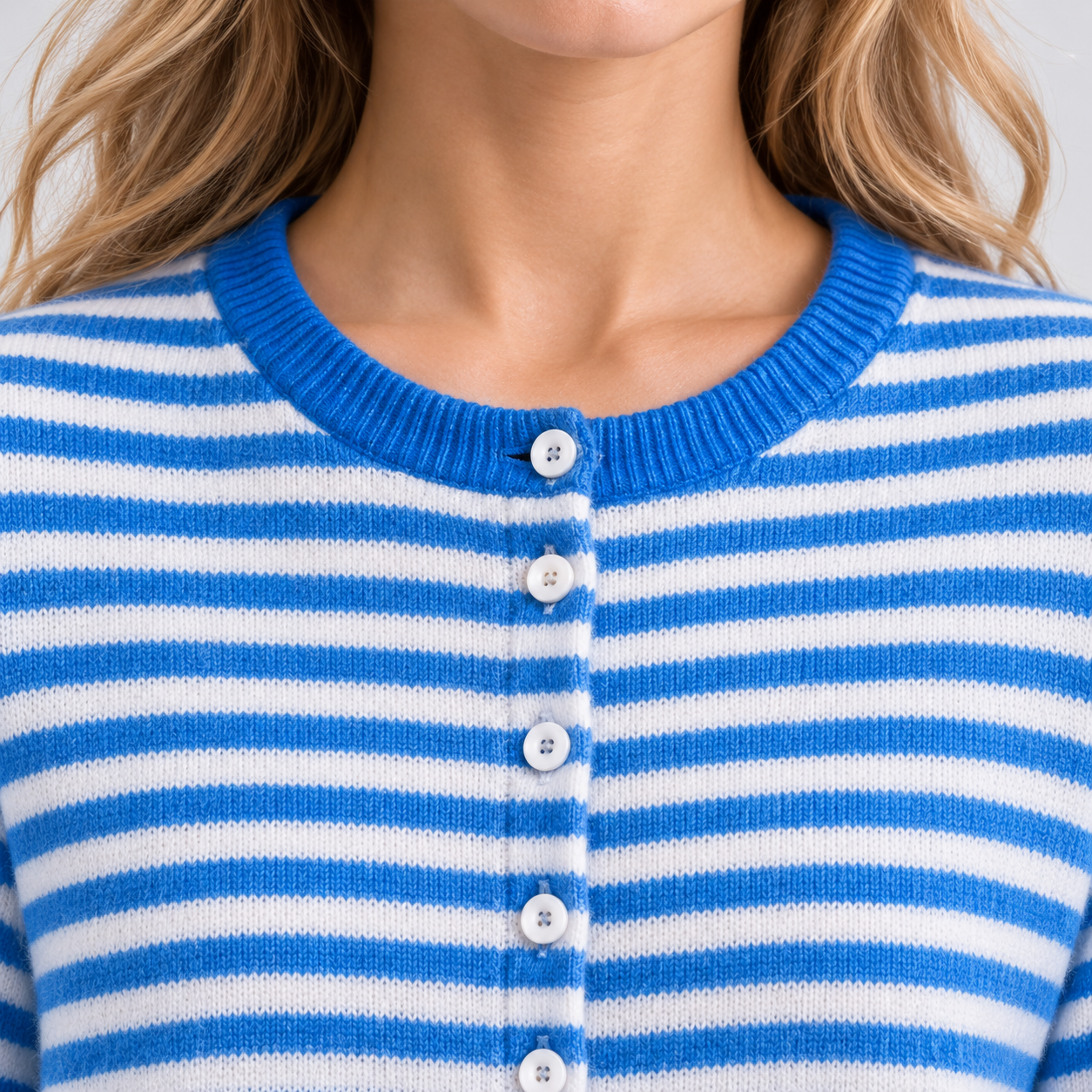 Relaxed Fit Striped Cardigan, Soft Knit Open Layer