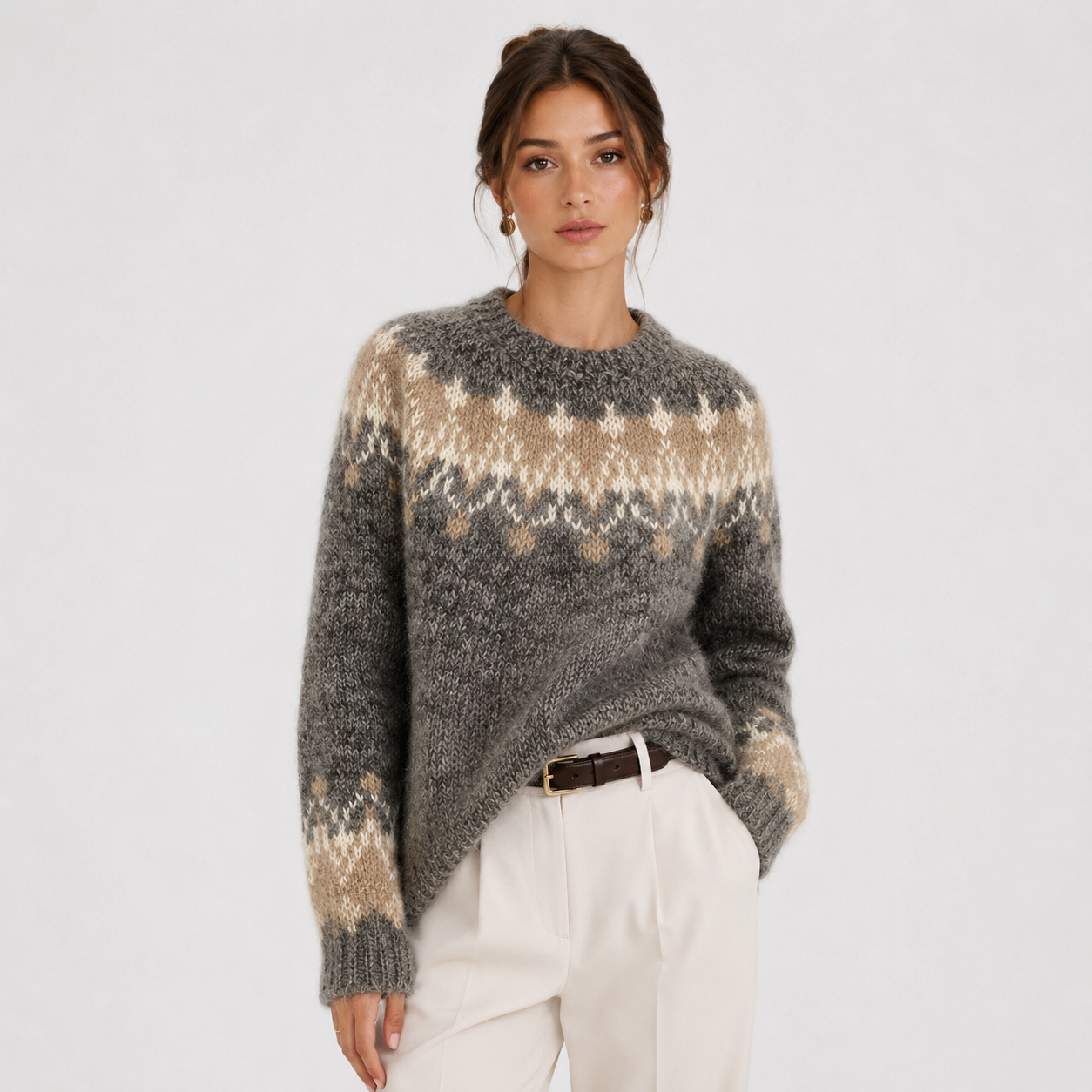 Cashmere Look Pullover, Lightweight Warm Knit Sweater