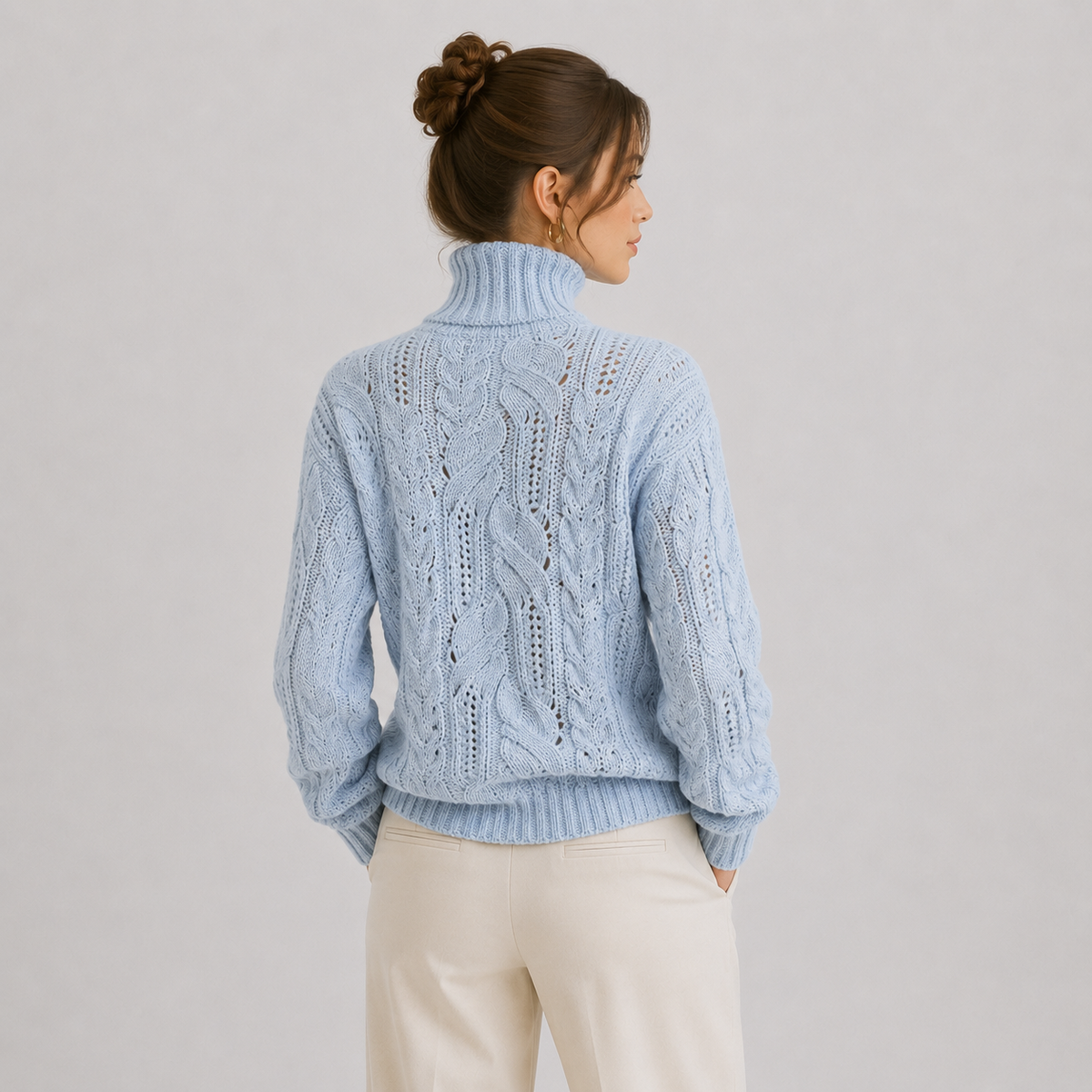 Cashmere Look Sweater, Warm Long Sleeve Knit Jumper
