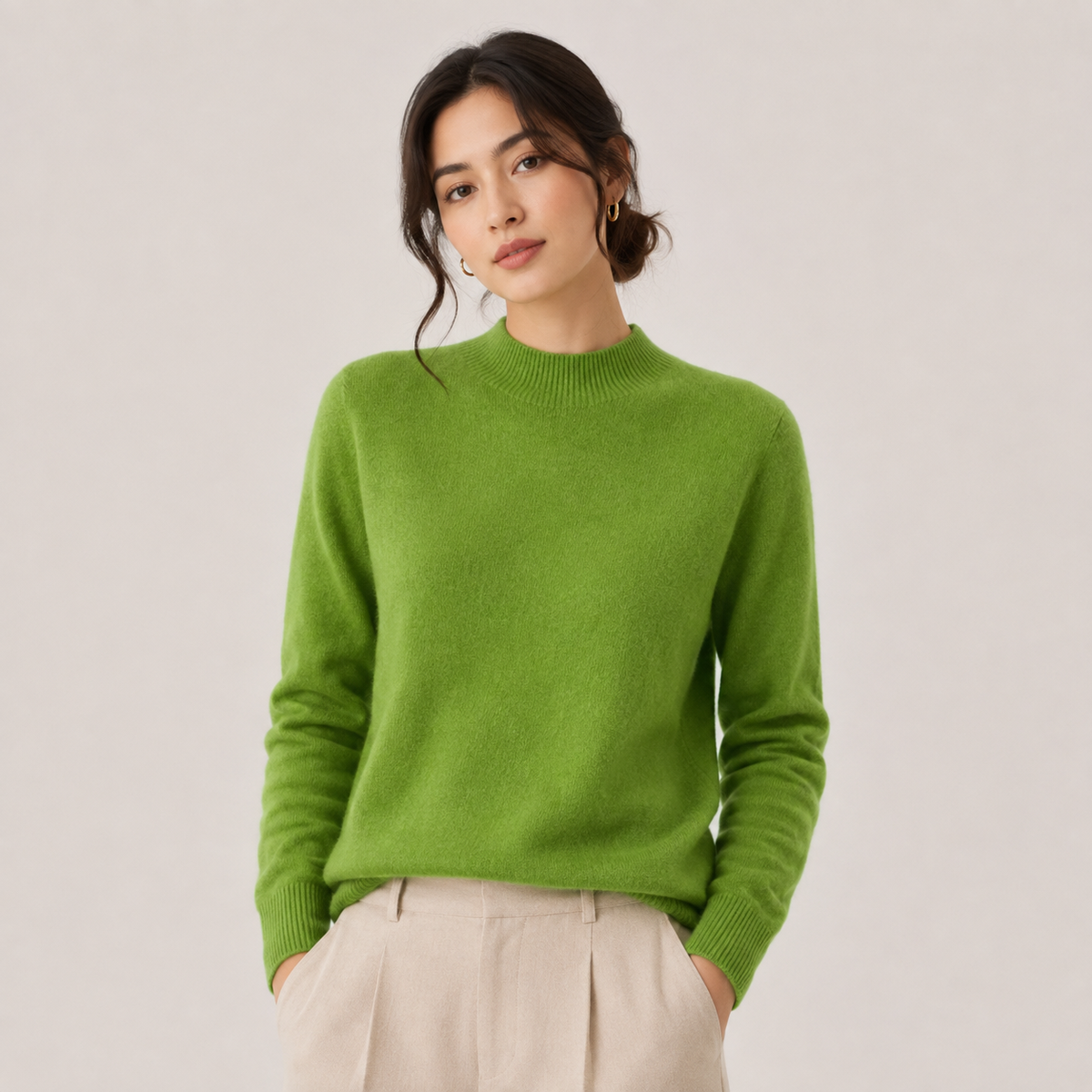 Cashmere Feel Knit Sweater, Lightweight Classic Fit