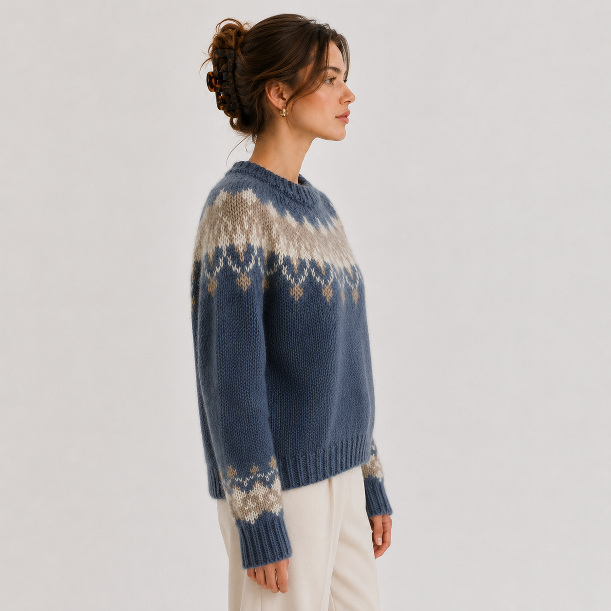 Cashmere Look Pullover, Lightweight Warm Knit Sweater