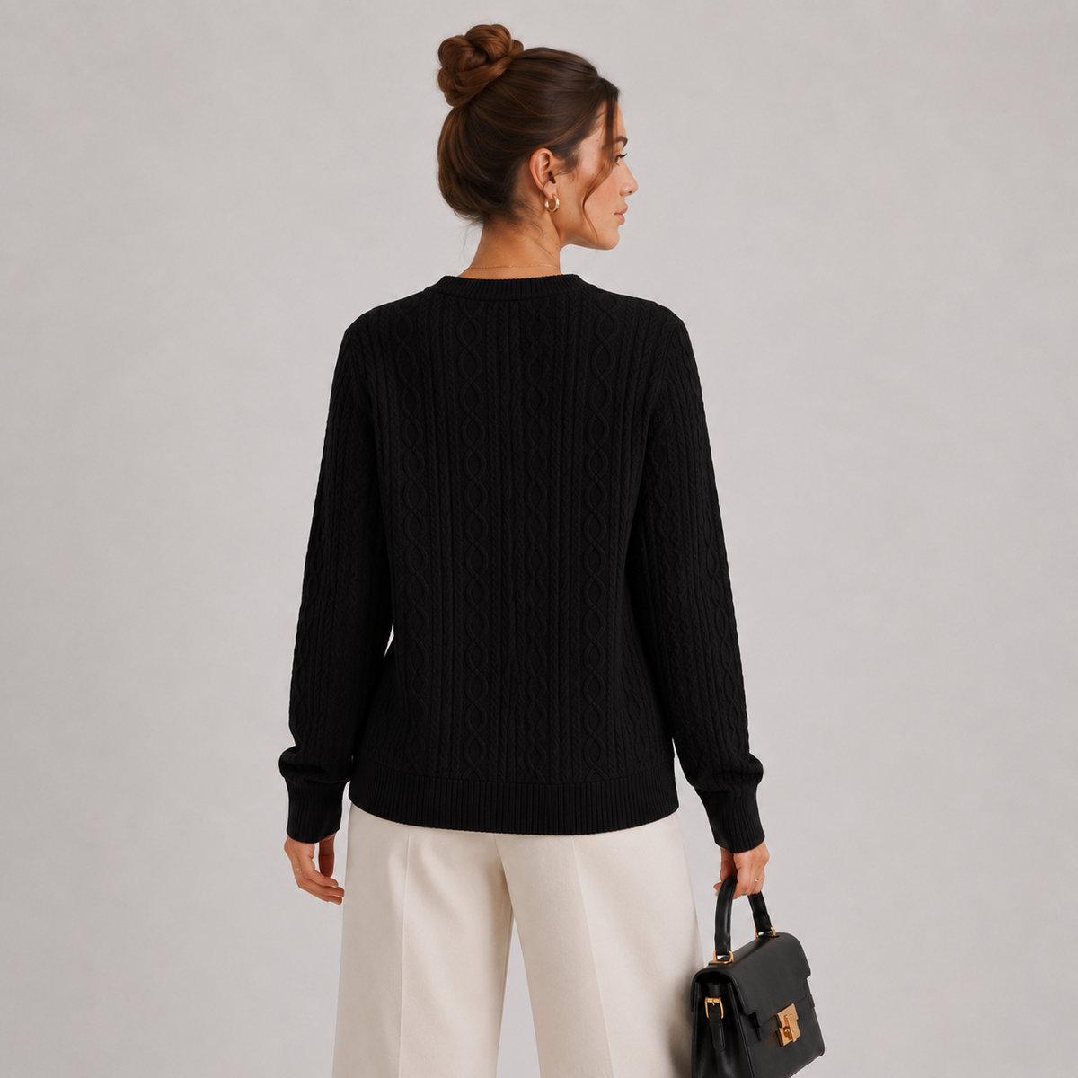 Zip Collar Knit Sweater, Lightweight Long Sleeve Top