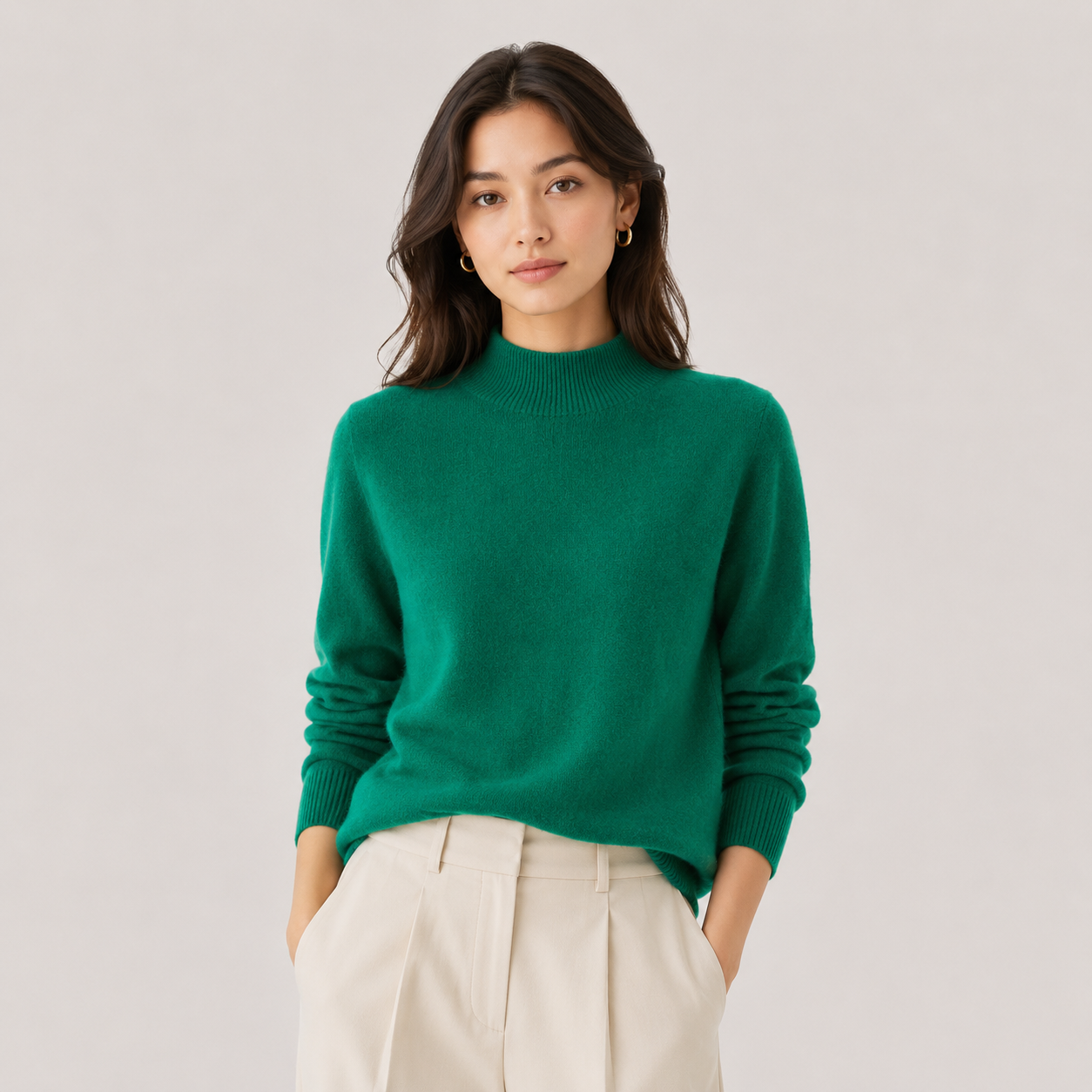 Cashmere Feel Knit Sweater, Lightweight Classic Fit