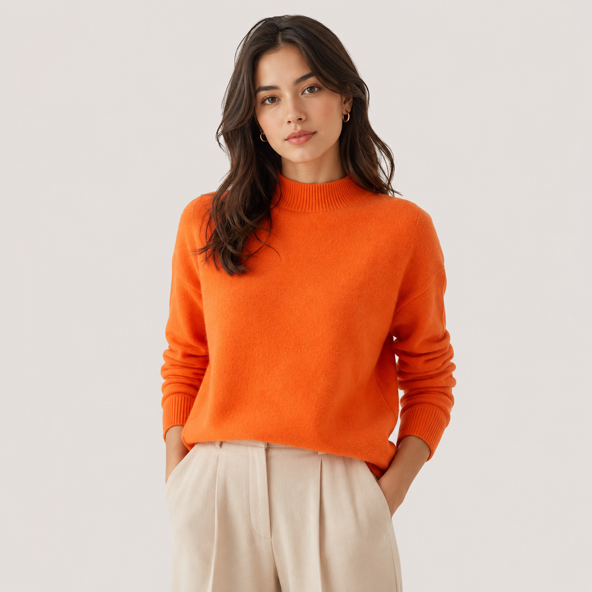 Cashmere Feel Knit Sweater, Lightweight Classic Fit