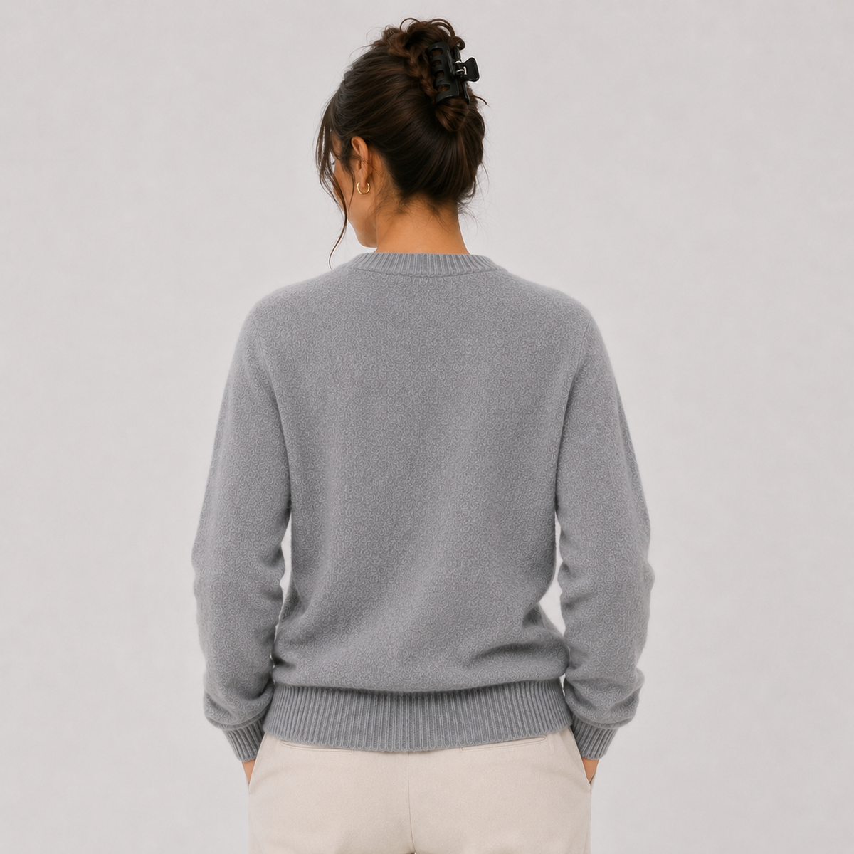 Classic Cashmere Look Sweater, Fine Knit Layering Top