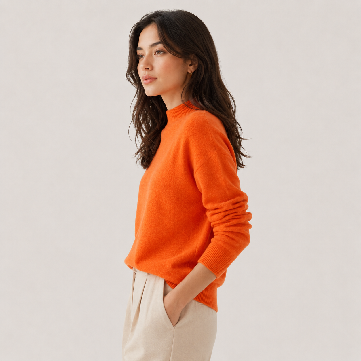 Cashmere Feel Knit Sweater, Lightweight Classic Fit