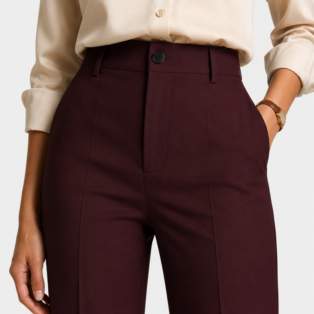 High Waisted Wide Leg Trousers, Office Ready Pants