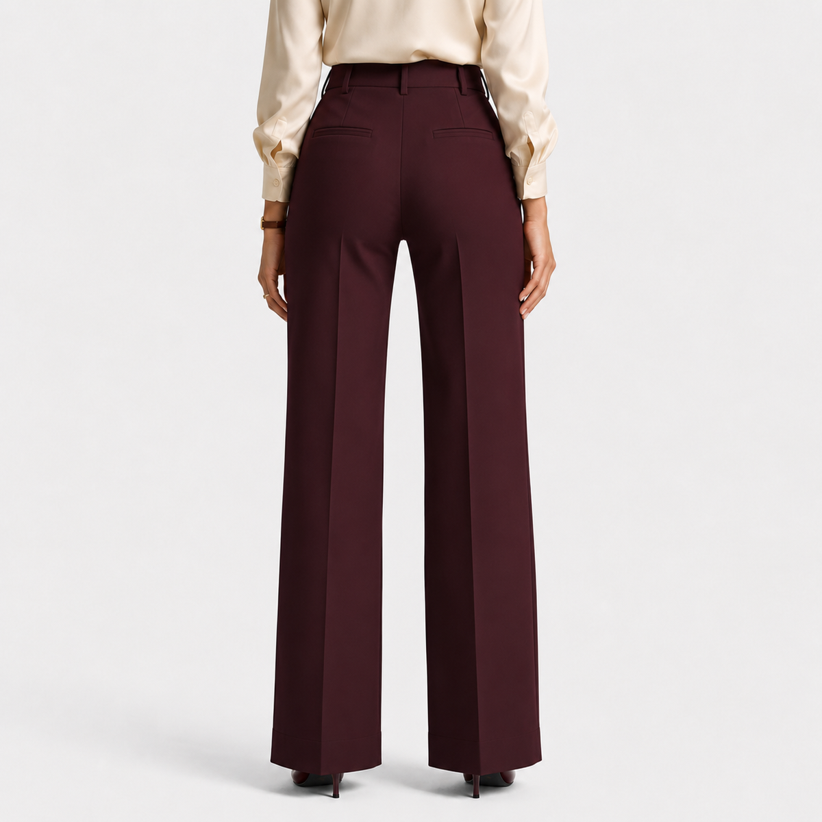 High Waisted Wide Leg Trousers, Office Ready Pants