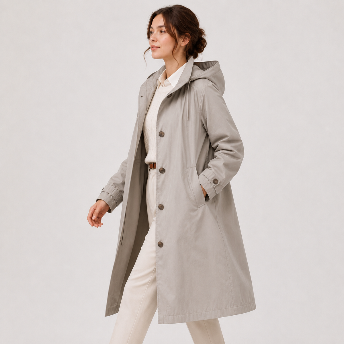 Hooded Windbreaker Rain Jacket, Water Resistant Coat
