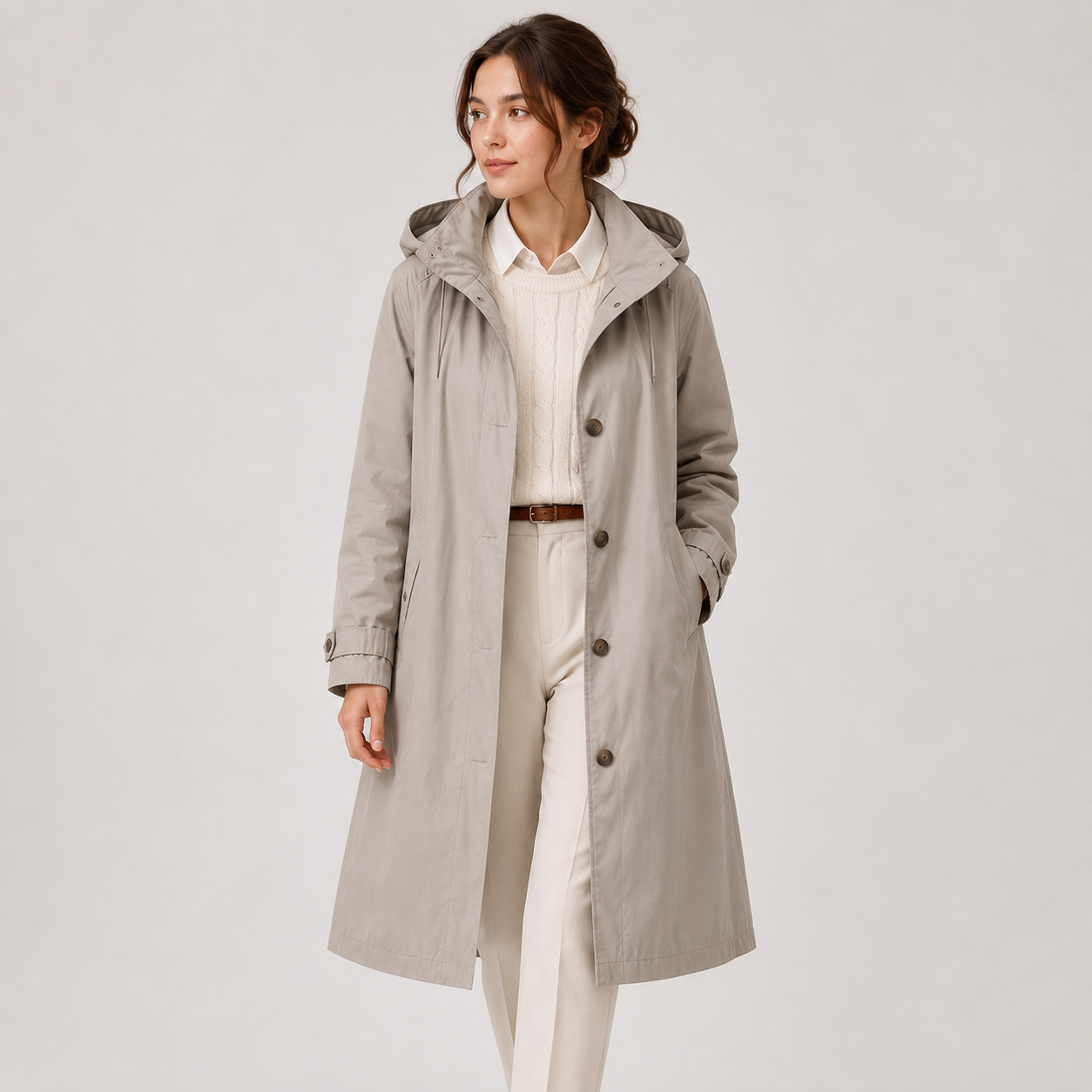 Hooded Windbreaker Rain Jacket, Water Resistant Coat