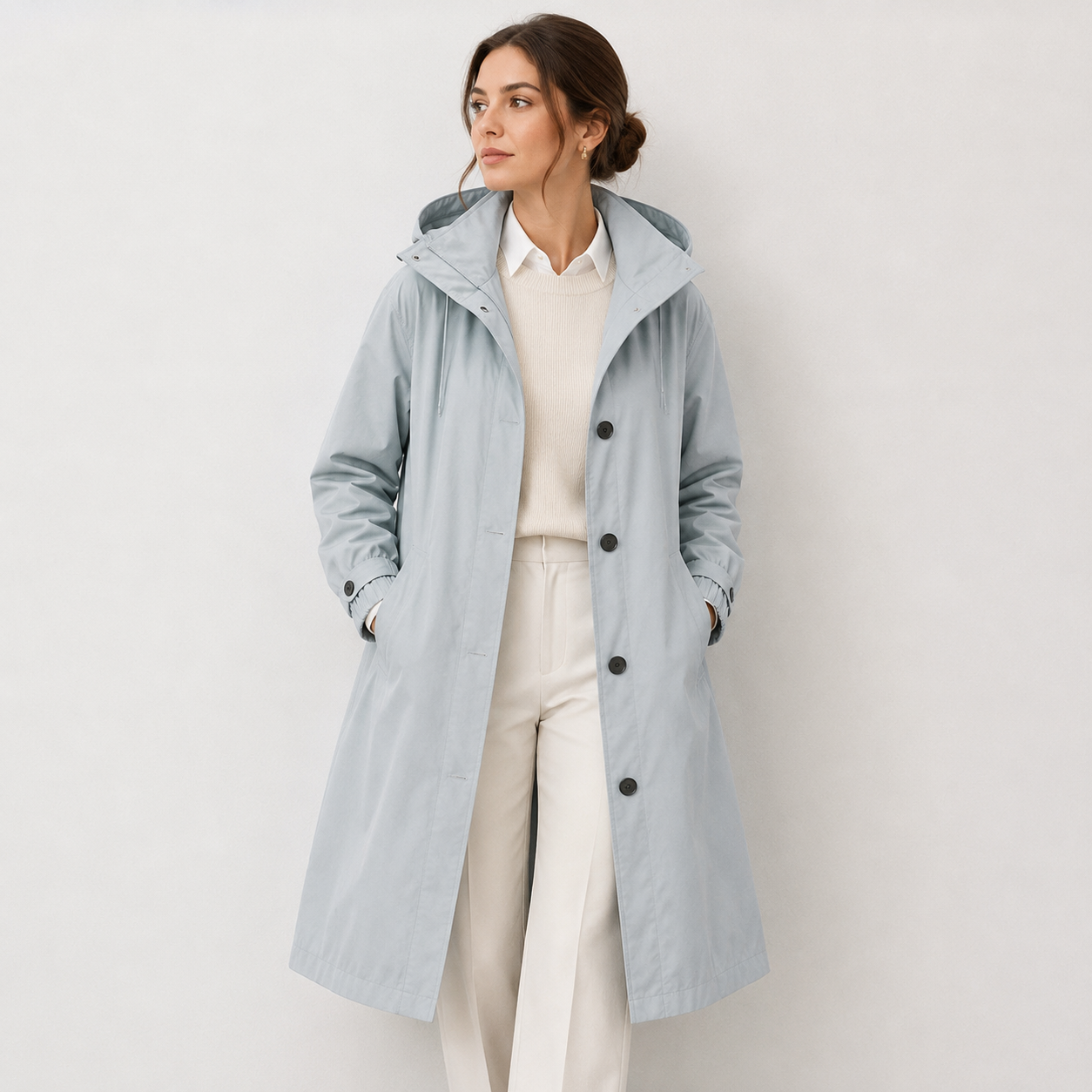 Hooded Windbreaker Rain Jacket, Water Resistant Coat