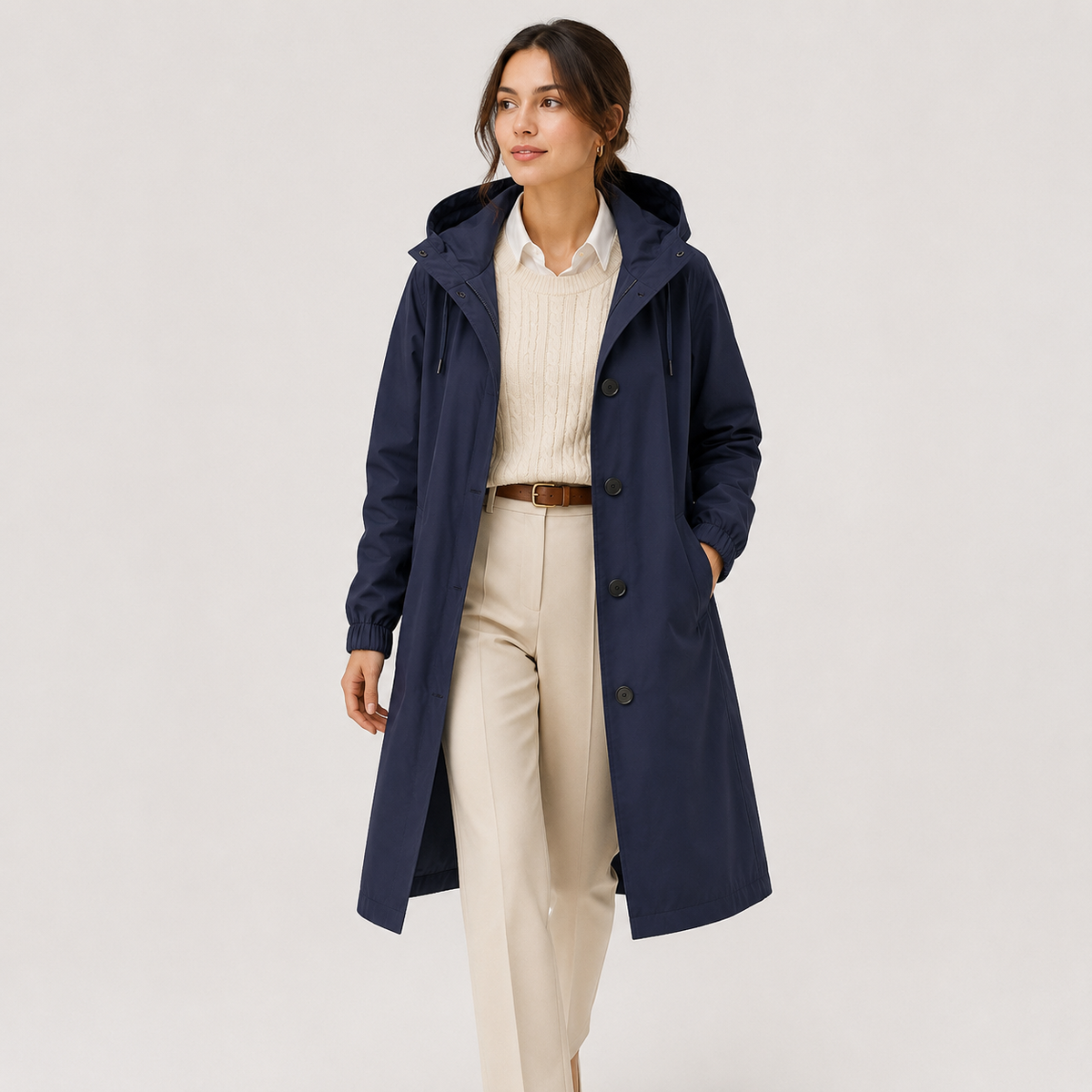 Hooded Windbreaker Rain Jacket, Water Resistant Coat