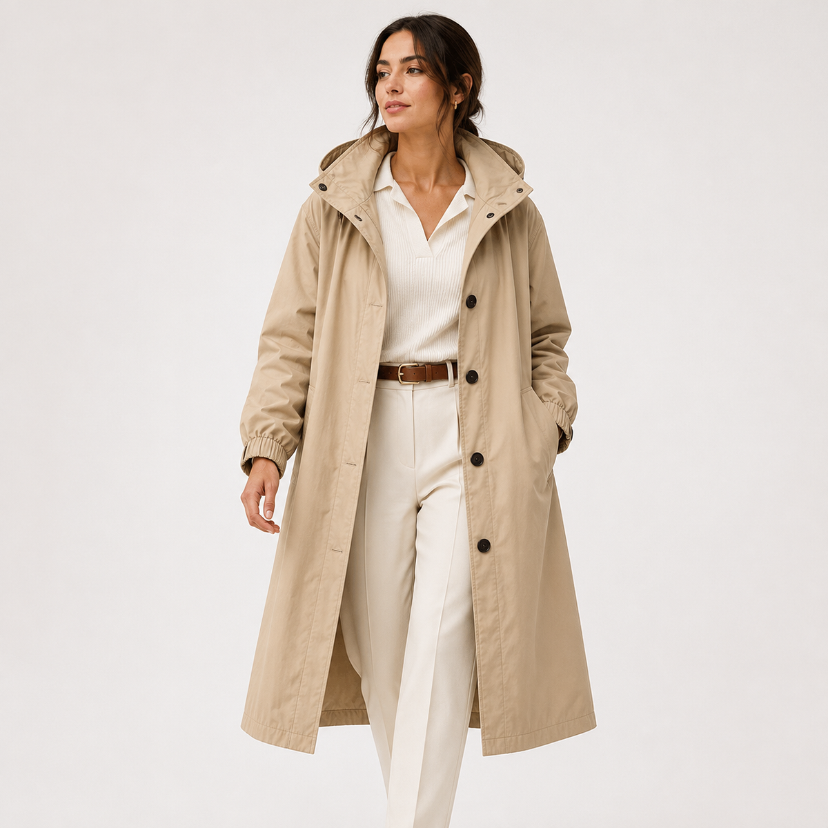 Hooded Windbreaker Rain Jacket, Water Resistant Coat