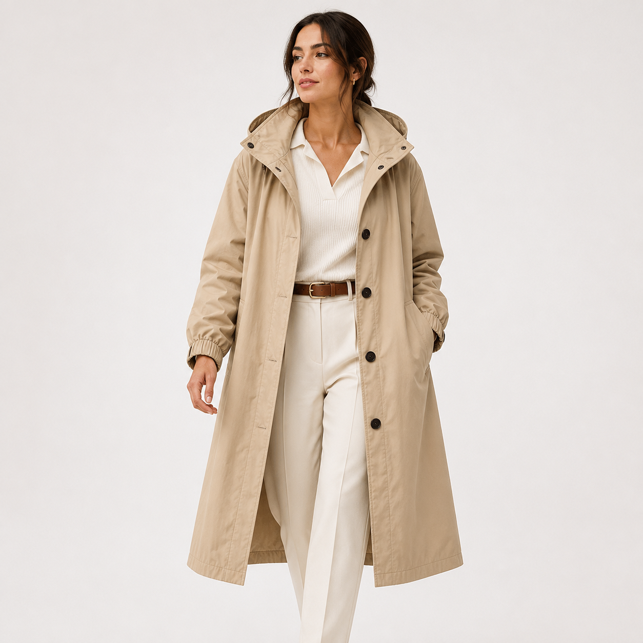 Hooded Windbreaker Rain Jacket, Water Resistant Coat